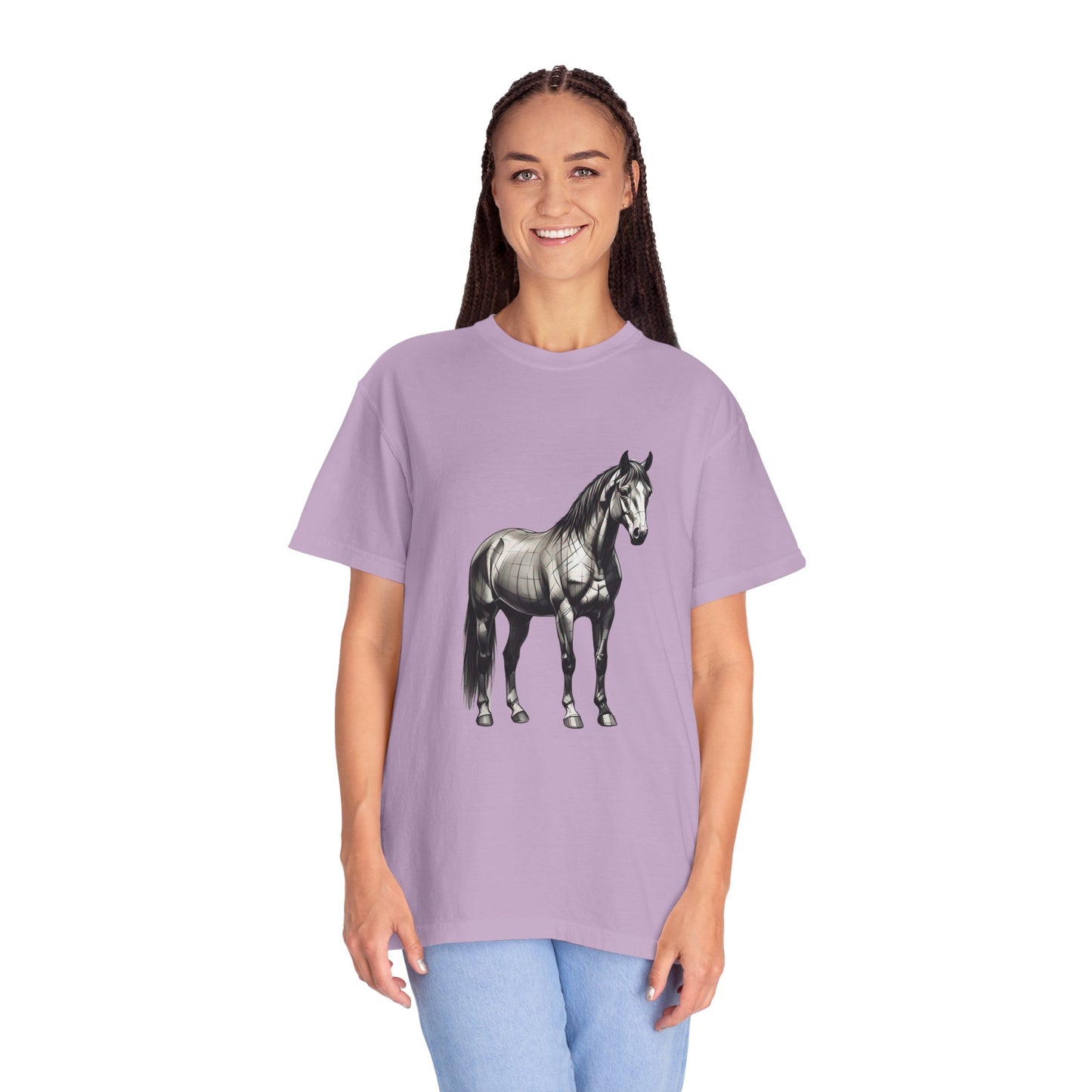 Equestrian Vibe Unisex Garment-Dyed T-Shirt - Horse Design