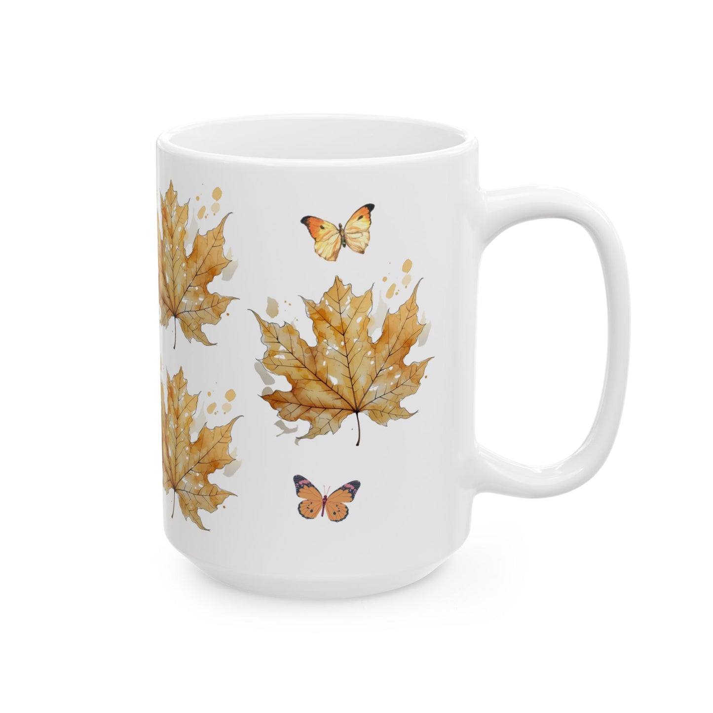 Autumn Leaves Ceramic Mug - Fall Coffee Tea Cup