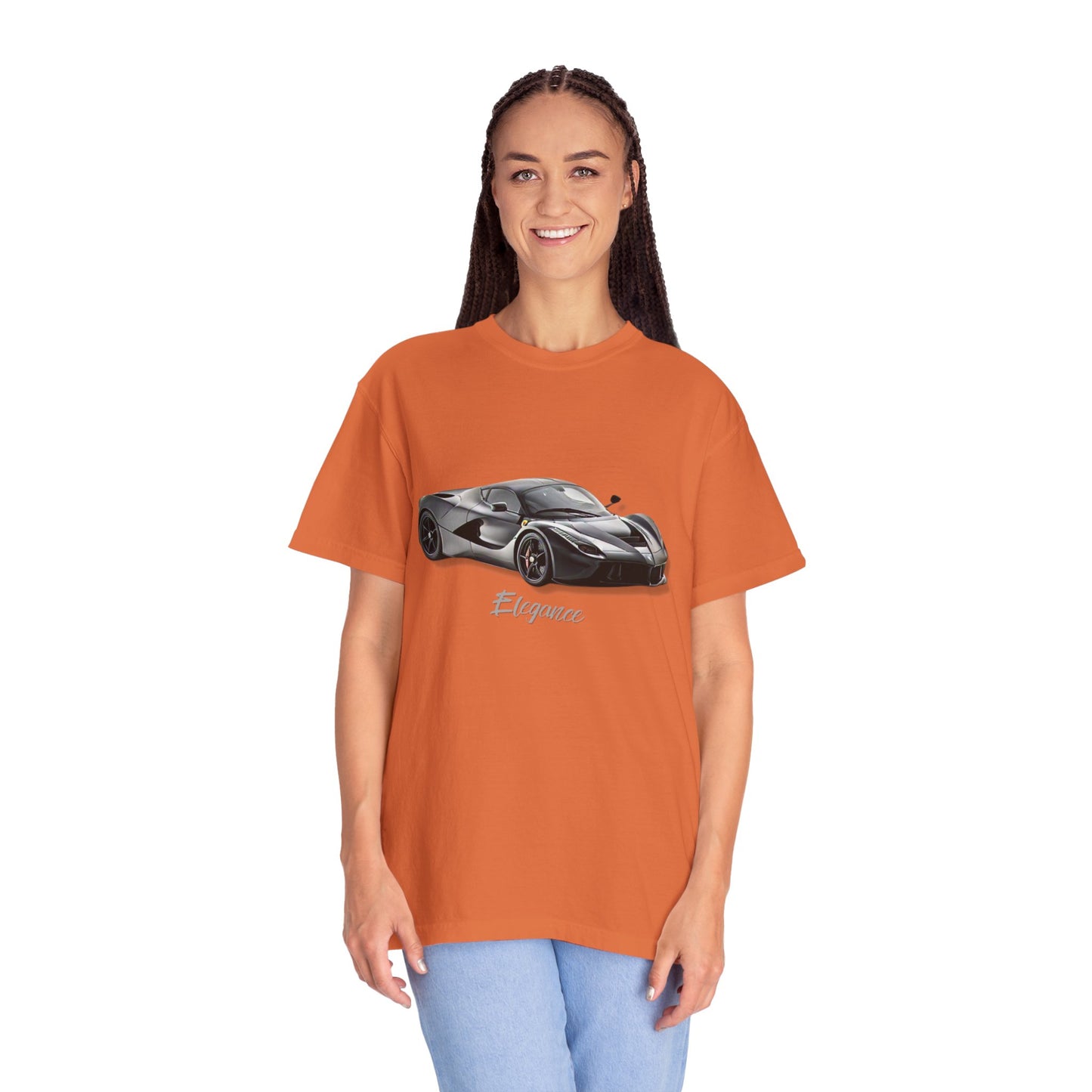 Elegant Car Graphic Unisex Garment-Dyed T-Shirt