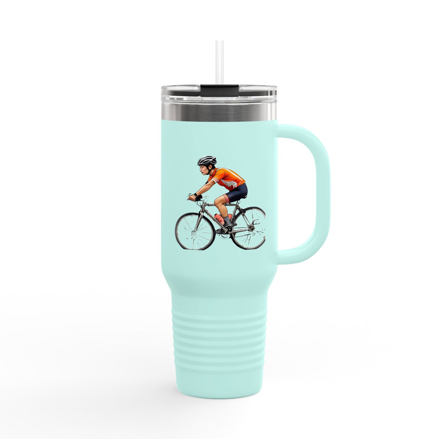 Cycling Enthusiast Insulated Travel Mug - 40oz, Perfect for Adventurers and Coffee Lovers
