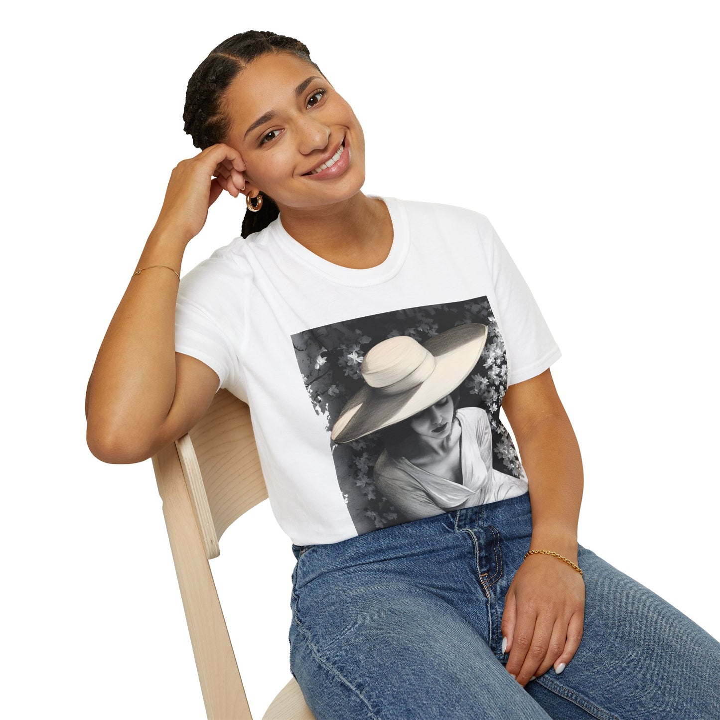 Elegant Charcoal art Softstyle T-Shirt - Perfect for Spring and Summer
