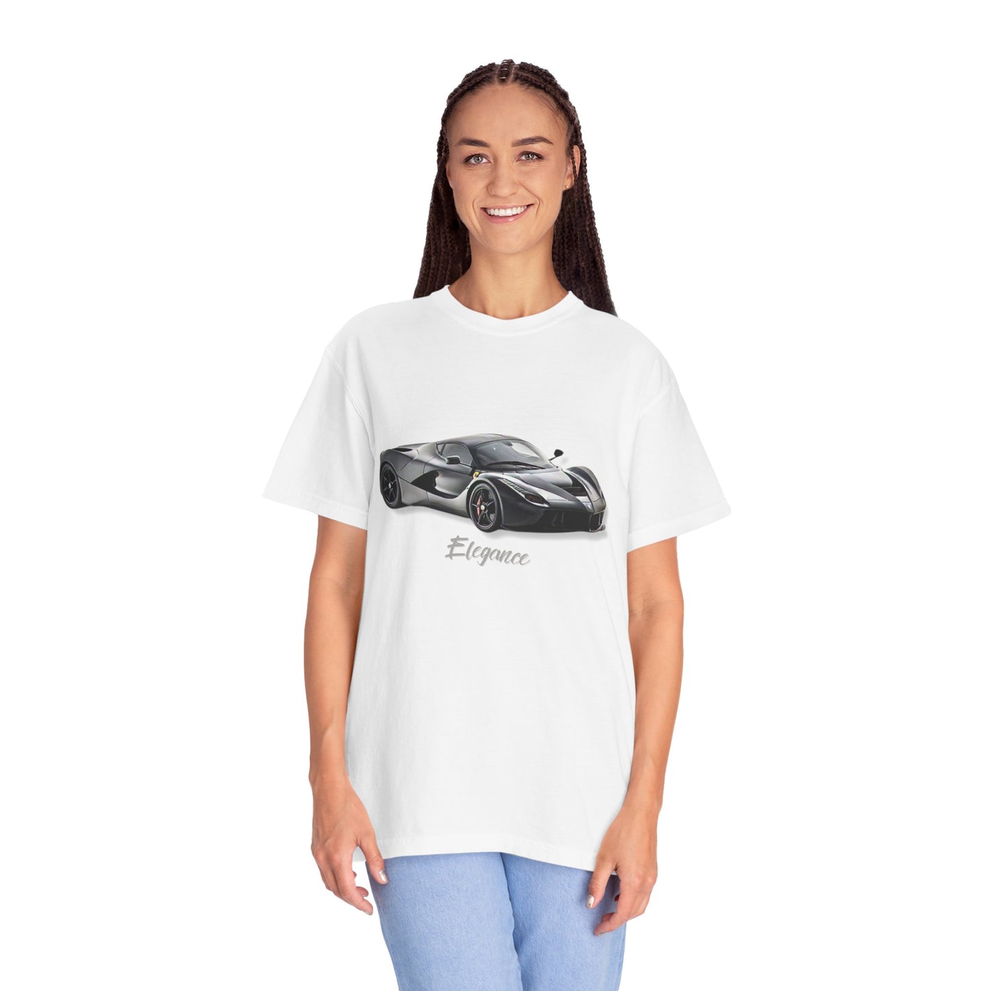 Elegant Car Graphic Unisex Garment-Dyed T-Shirt