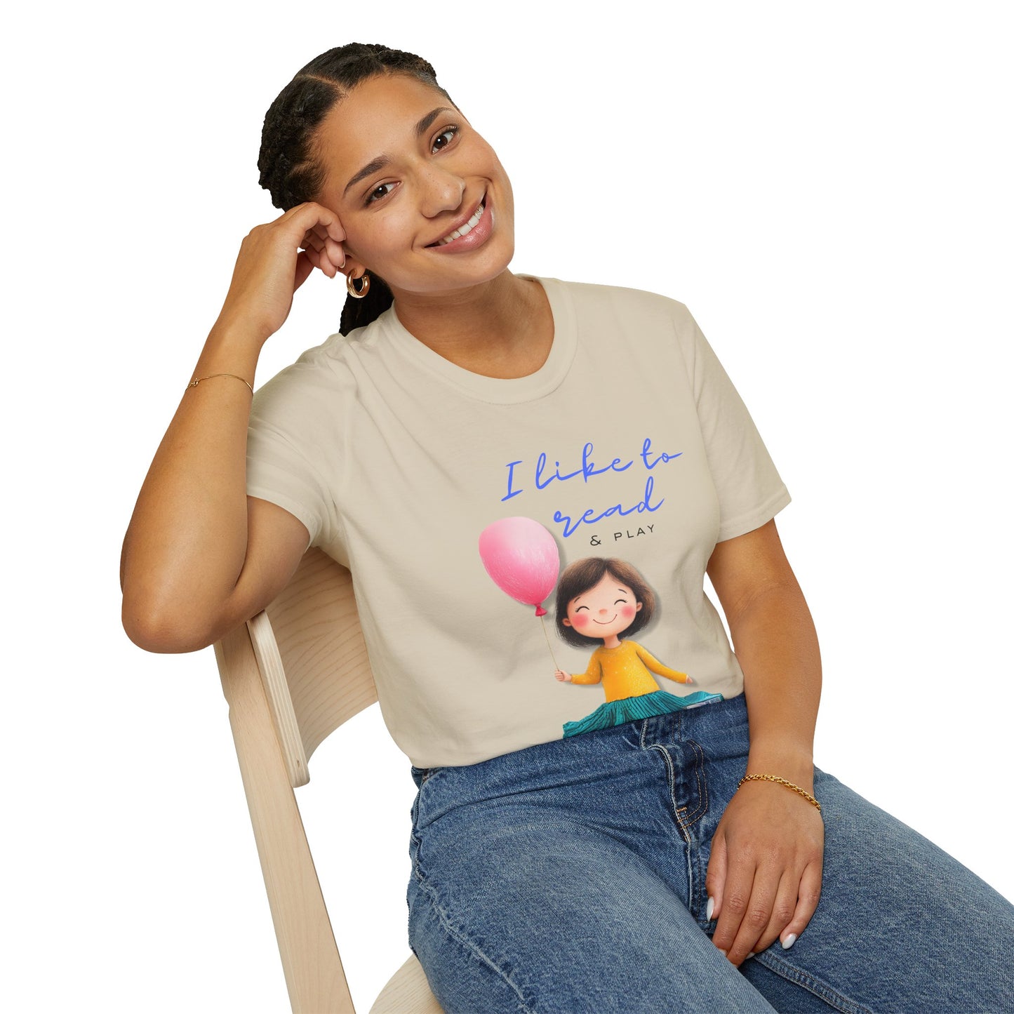 Women's Fun T-Shirt - "I Like to Read & Play"