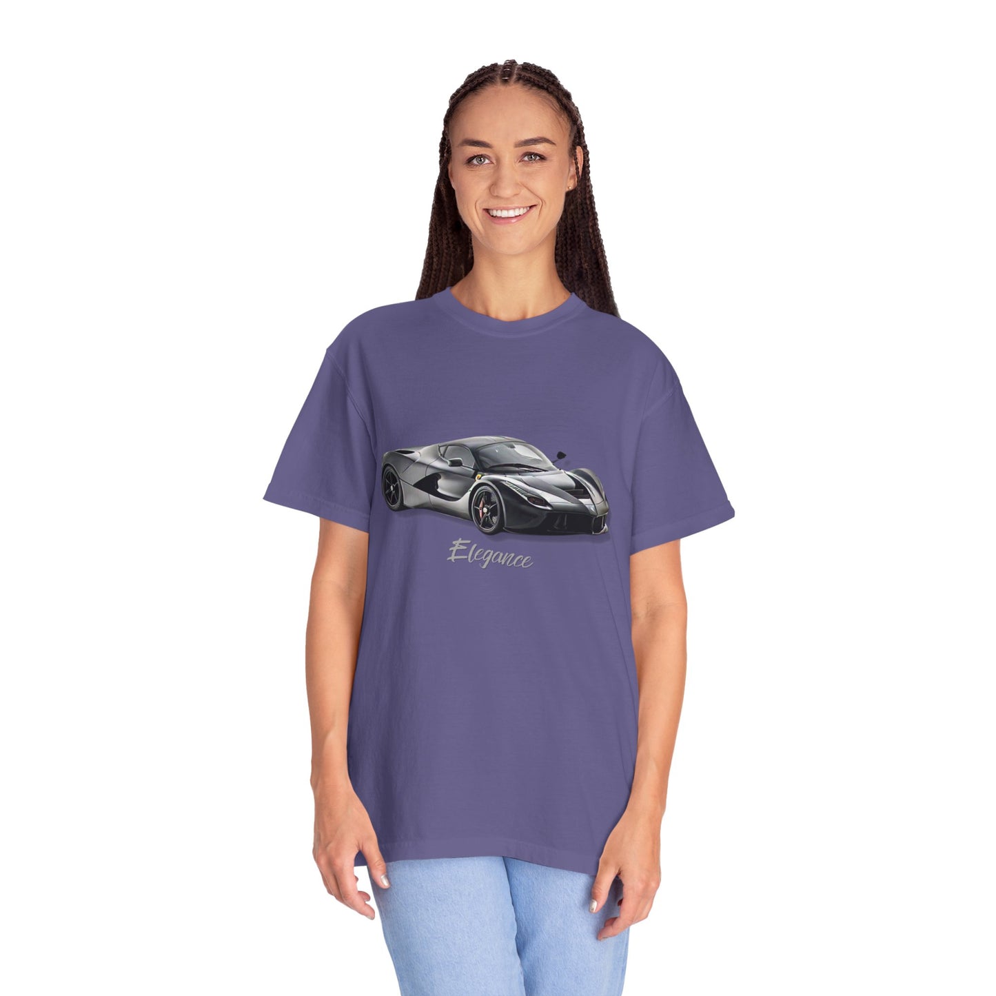 Elegant Car Graphic Unisex Garment-Dyed T-Shirt