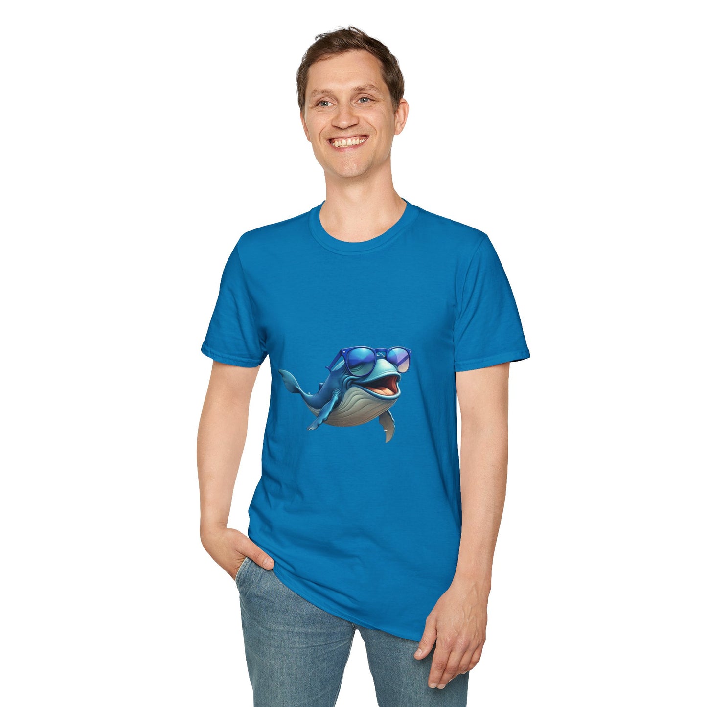 Cool Sunglasses Whale Unisex Softstyle T-Shirt