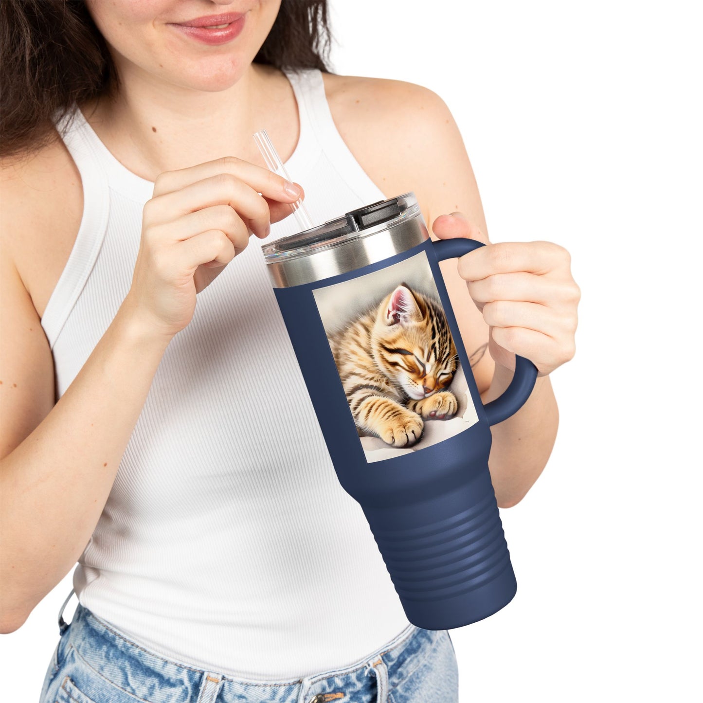 Cozy Cat Insulated Travel Mug - 40oz | Perfect for Cat Lovers
