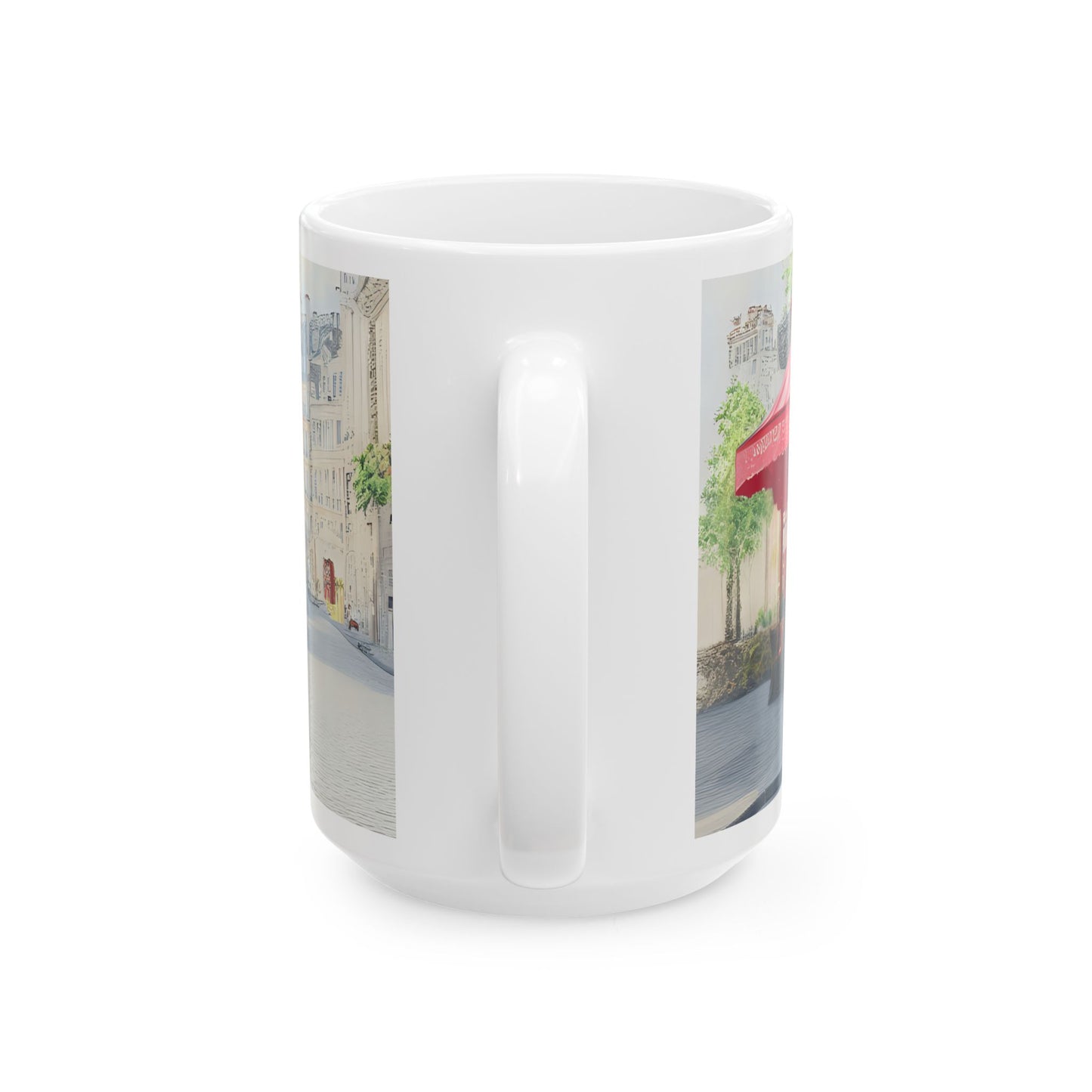 Charming Parisian Cafe Ceramic Mug - Perfect for Coffee Lovers & Gift Giving