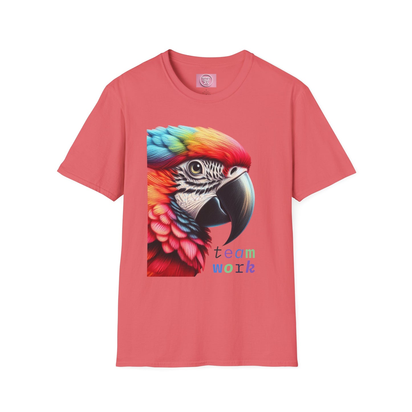 Vibrant Parrot Teamwork T-Shirt for Nature Lovers