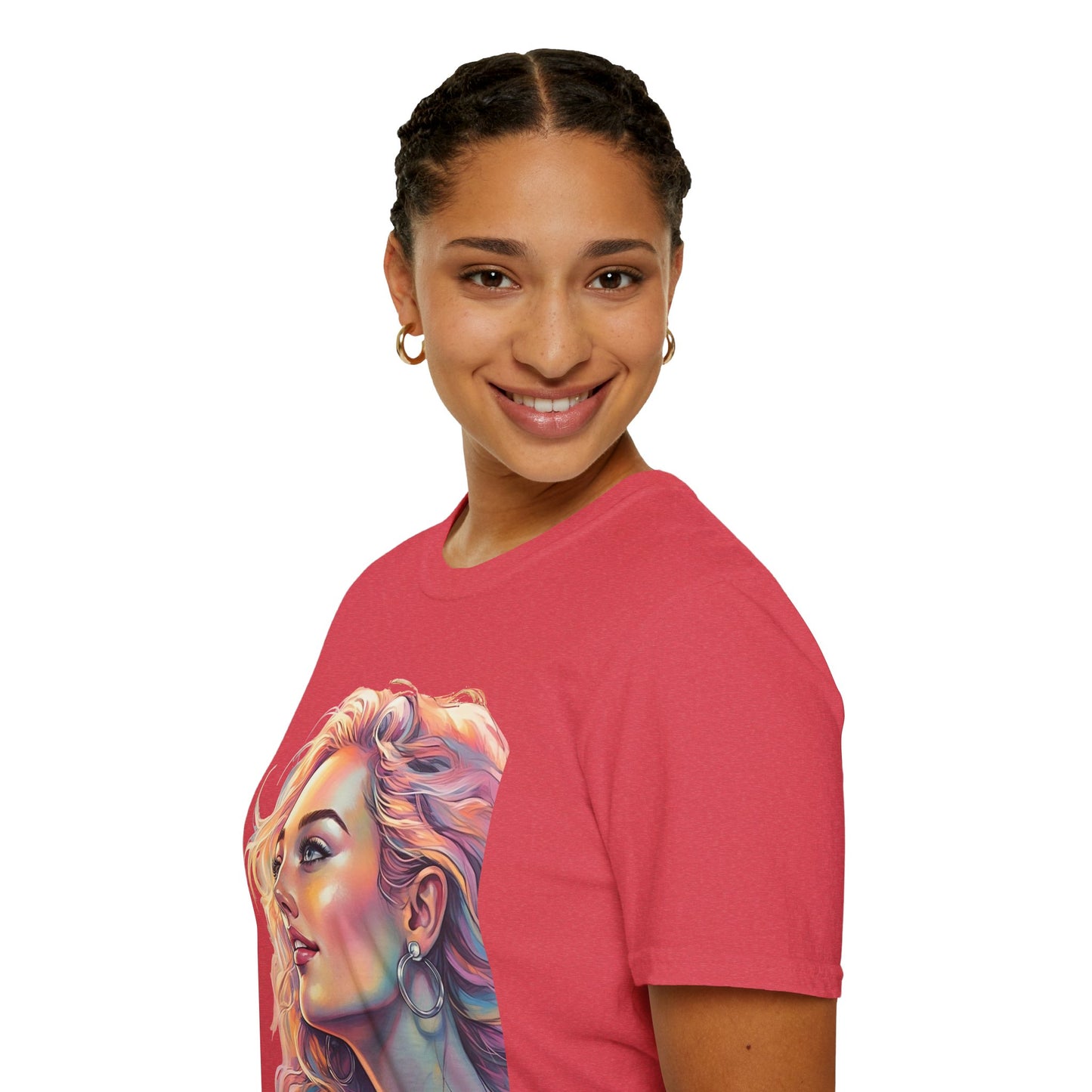 Artistic Women's Portrait T-Shirt - Women's Softstyle Tee for Creative Souls