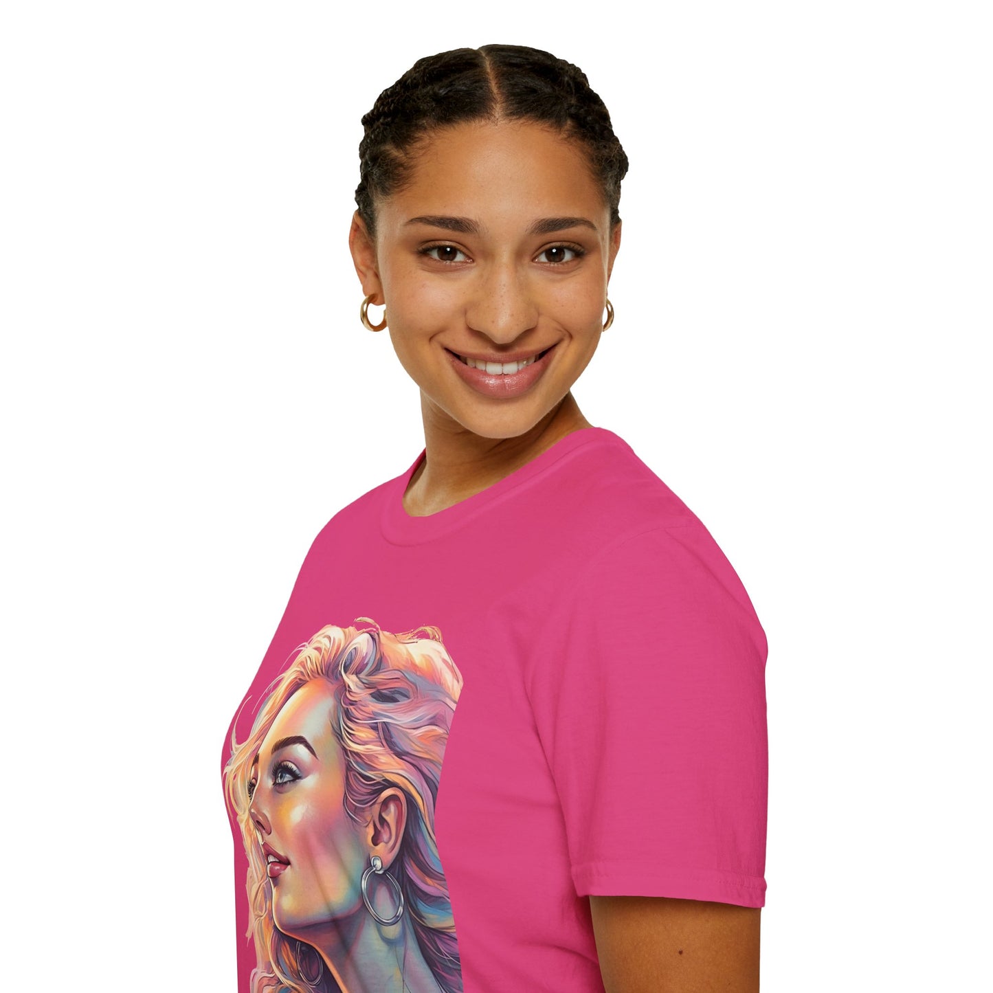 Artistic Women's Portrait T-Shirt - Women's Softstyle Tee for Creative Souls
