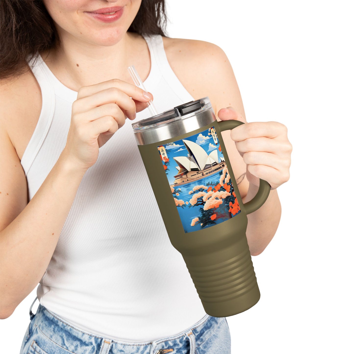 Stylish 40oz Insulated Travel Mug – Perfect for Adventure Seekers & Coffee Lovers!