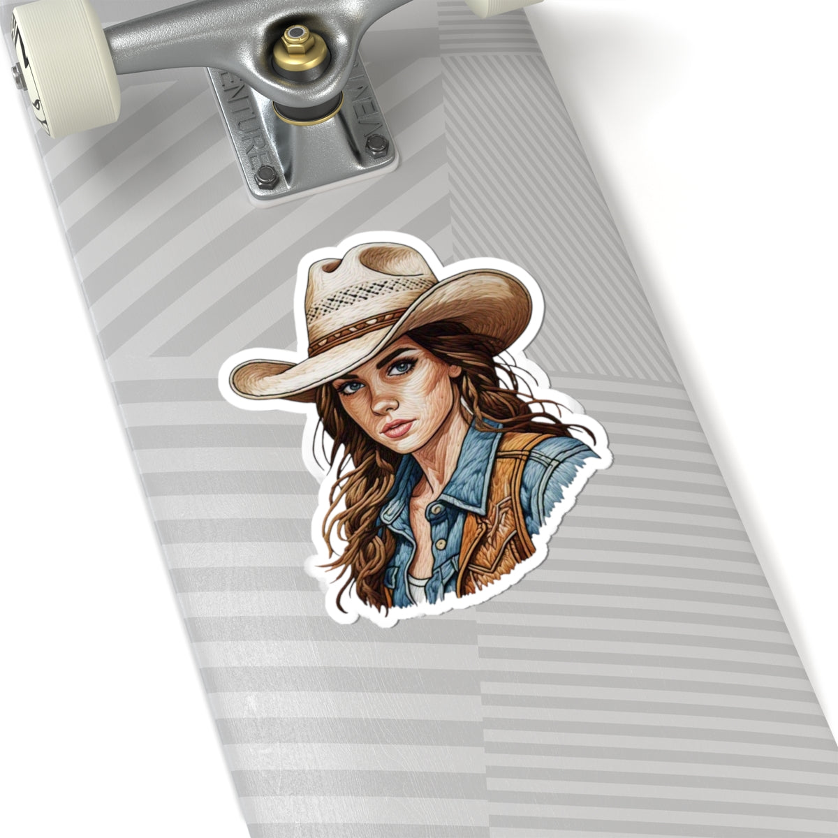 Western Cowgirl Kiss-Cut Stickers - Rustic Charm for Cowboy Lovers