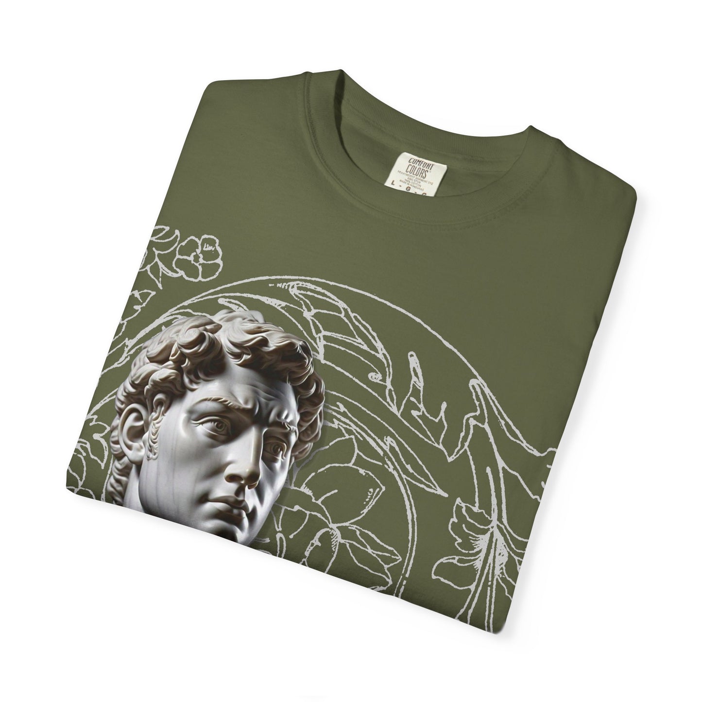 Artistic Roman Garment-Dyed T-shirt - Classic Sculpture Design