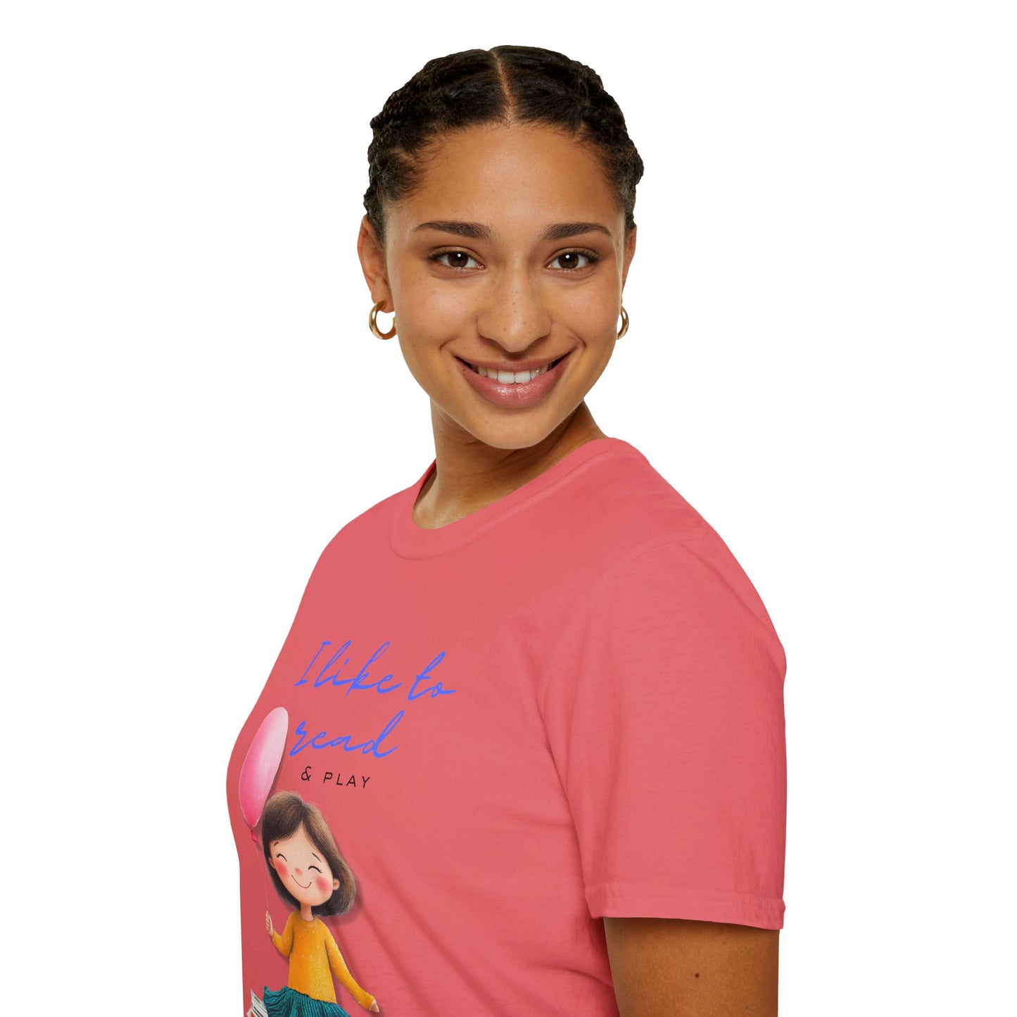 Women's Fun T-Shirt - "I Like to Read & Play"
