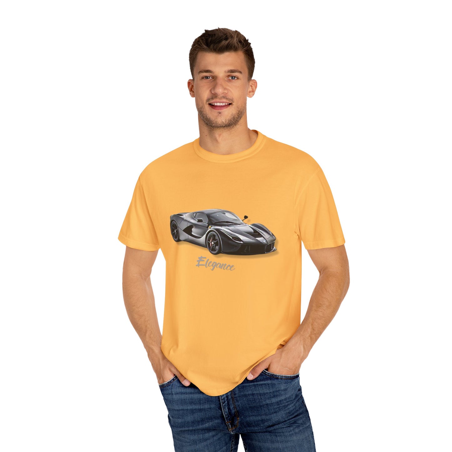 Elegant Car Graphic Unisex Garment-Dyed T-Shirt