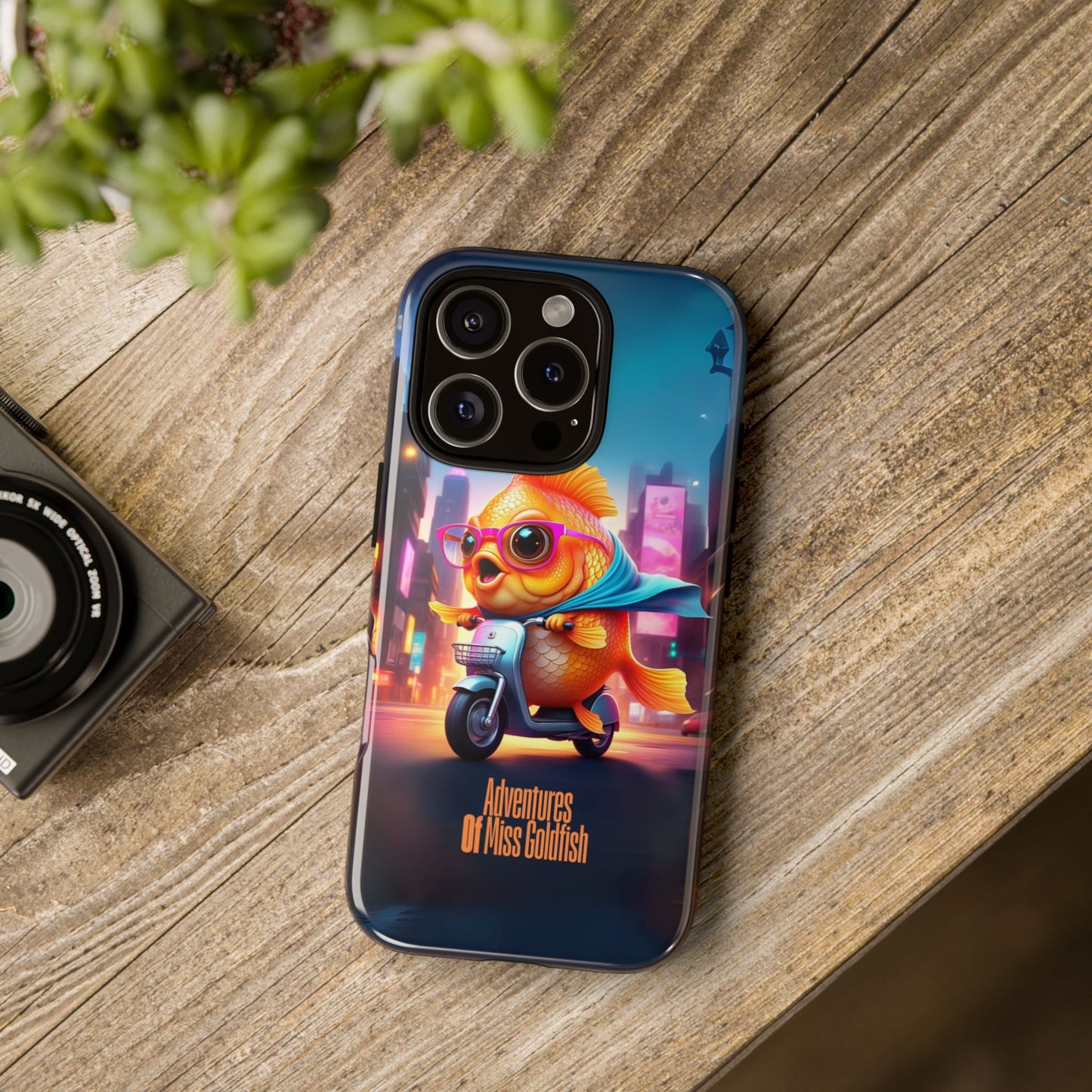 Adventures of Miss Goldfish Phone Case - Fun & Colorful Tough Cover for Fish Lovers