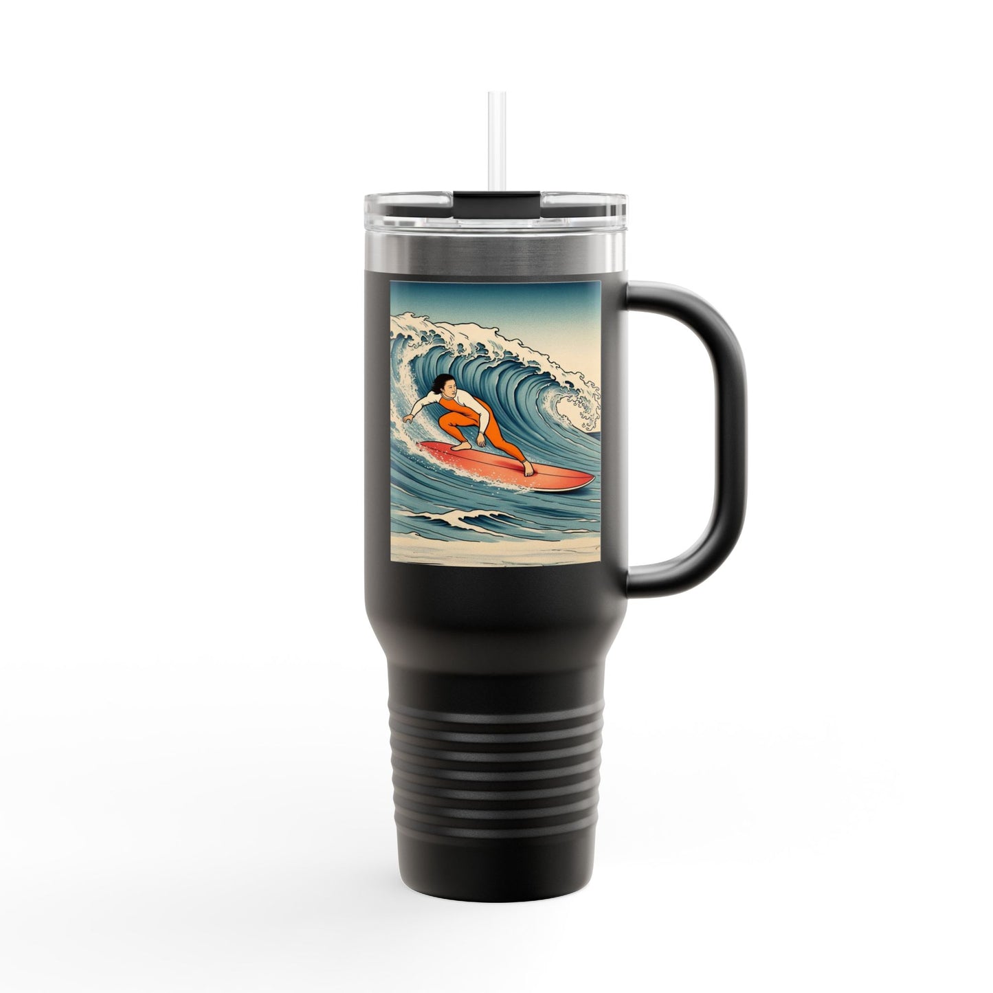 Surf Wave Insulated Travel Mug - 40oz Water Bottle for Beach Lovers
