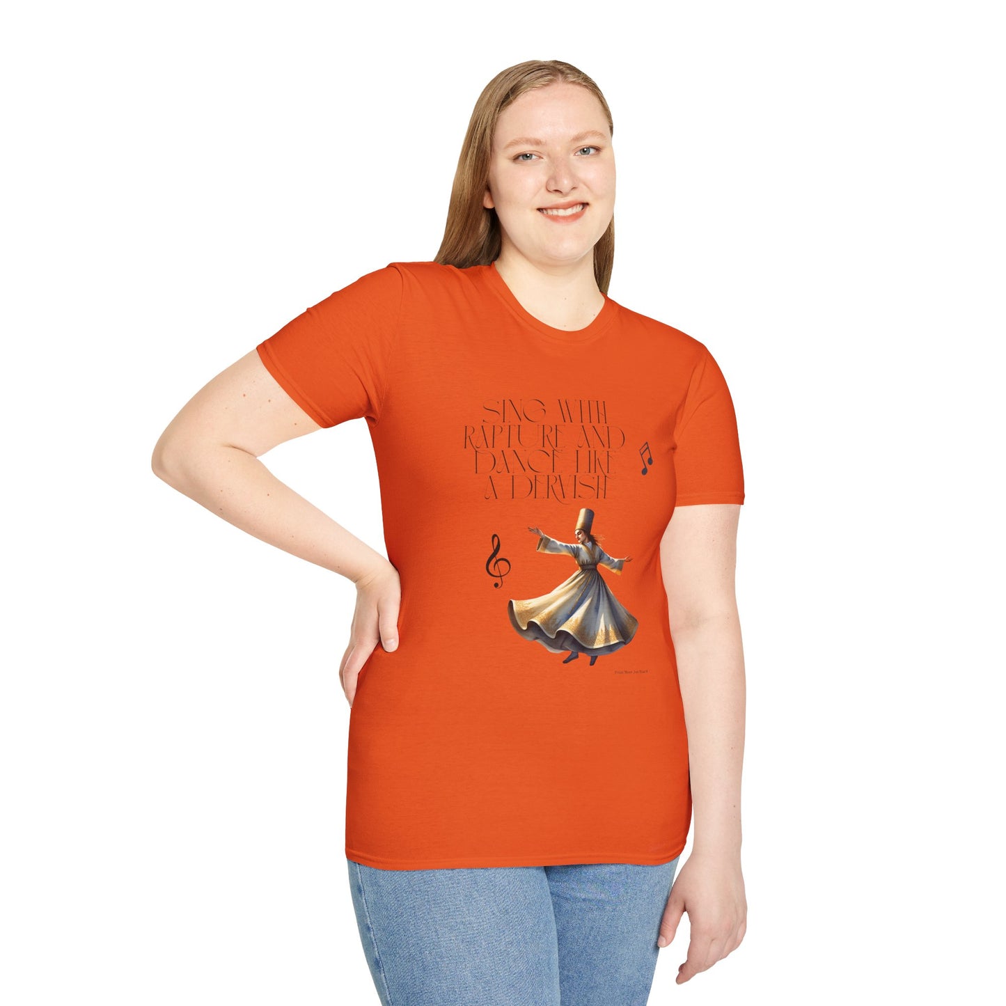 Inspirational Dance Unisex Softstyle T-Shirt - 'Sing with Rapture and Dance Like a Dervish'