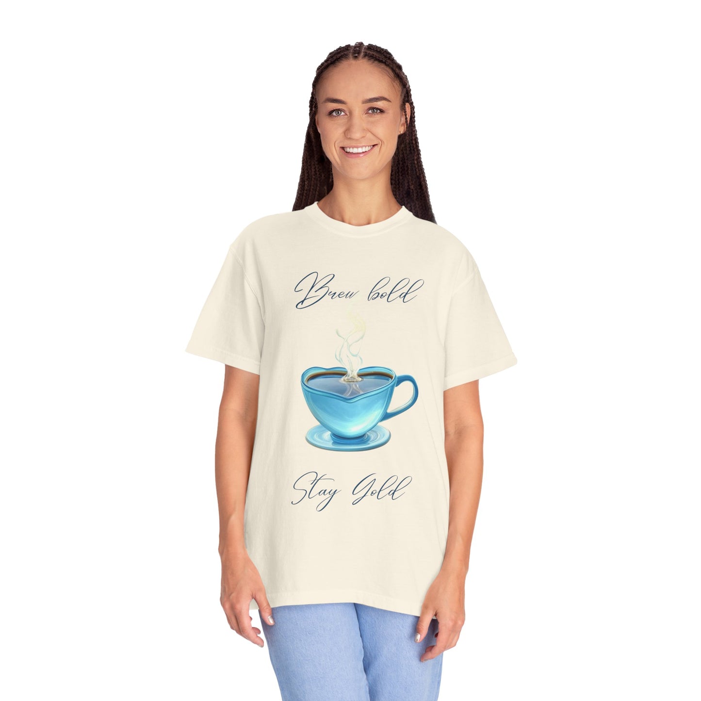 Brew Bold Unisex Garment-Dyed T-Shirt - Coffee Lover's Design