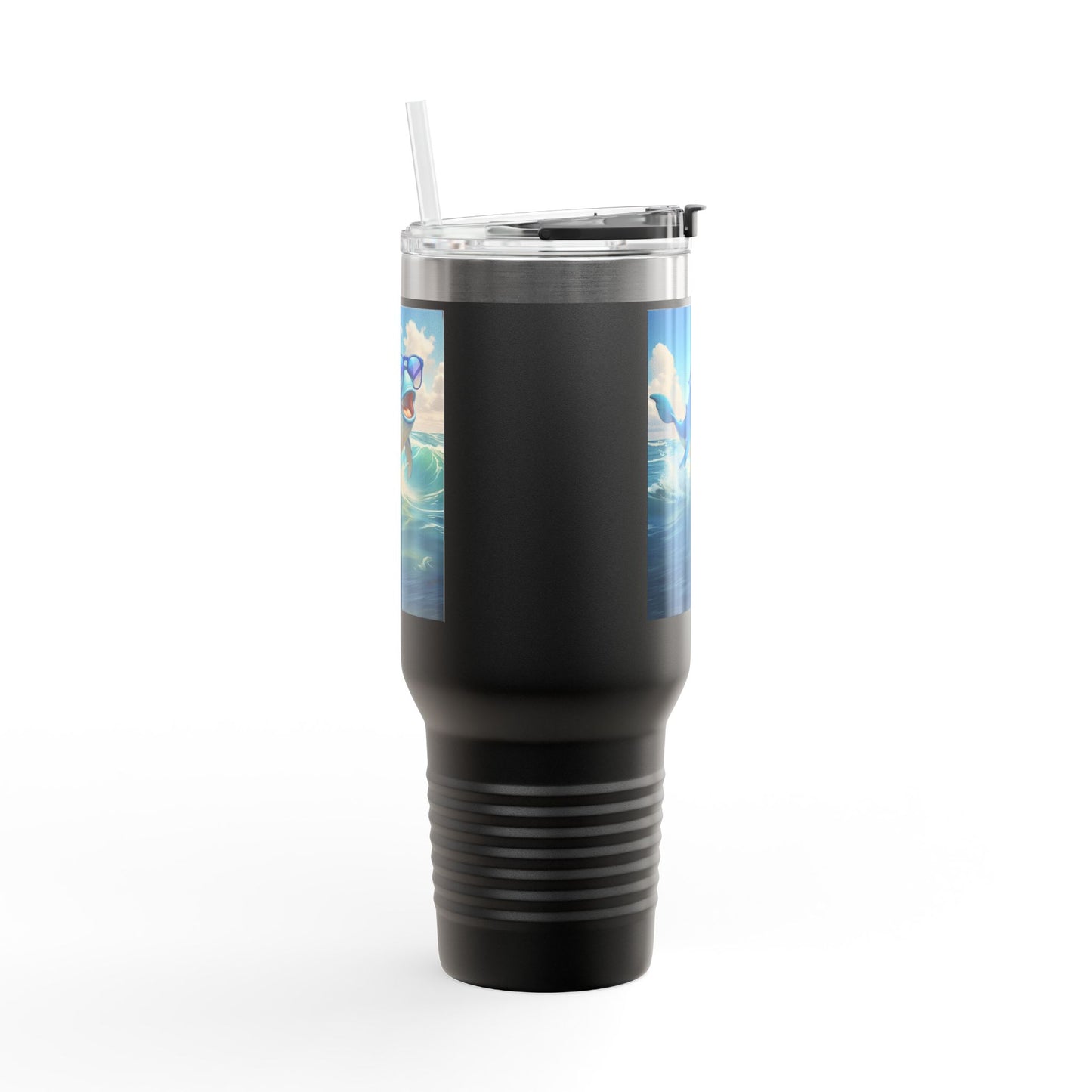 Funny Whale Insulated Travel Mug - 40oz Tumbler with Straw - Perfect for Outdoor Adventures and Gifts