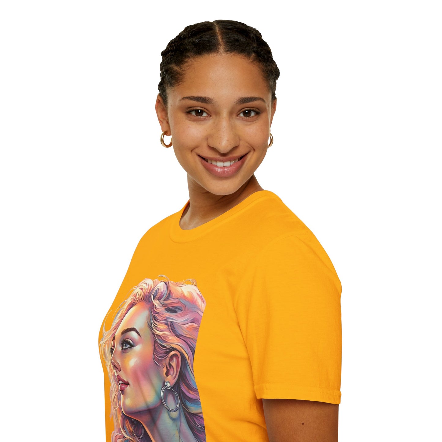 Artistic Women's Portrait T-Shirt - Women's Softstyle Tee for Creative Souls