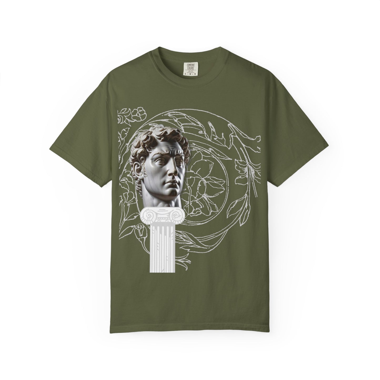 Artistic Roman Garment-Dyed T-shirt - Classic Sculpture Design