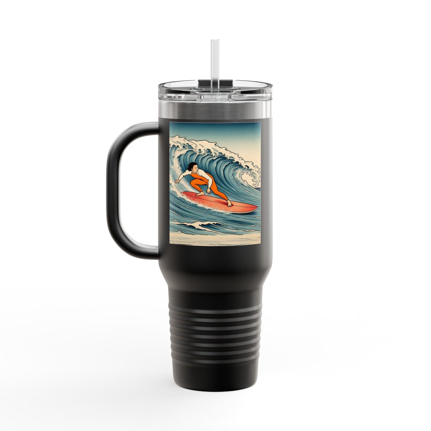 Surf Wave Insulated Travel Mug - 40oz Water Bottle for Beach Lovers