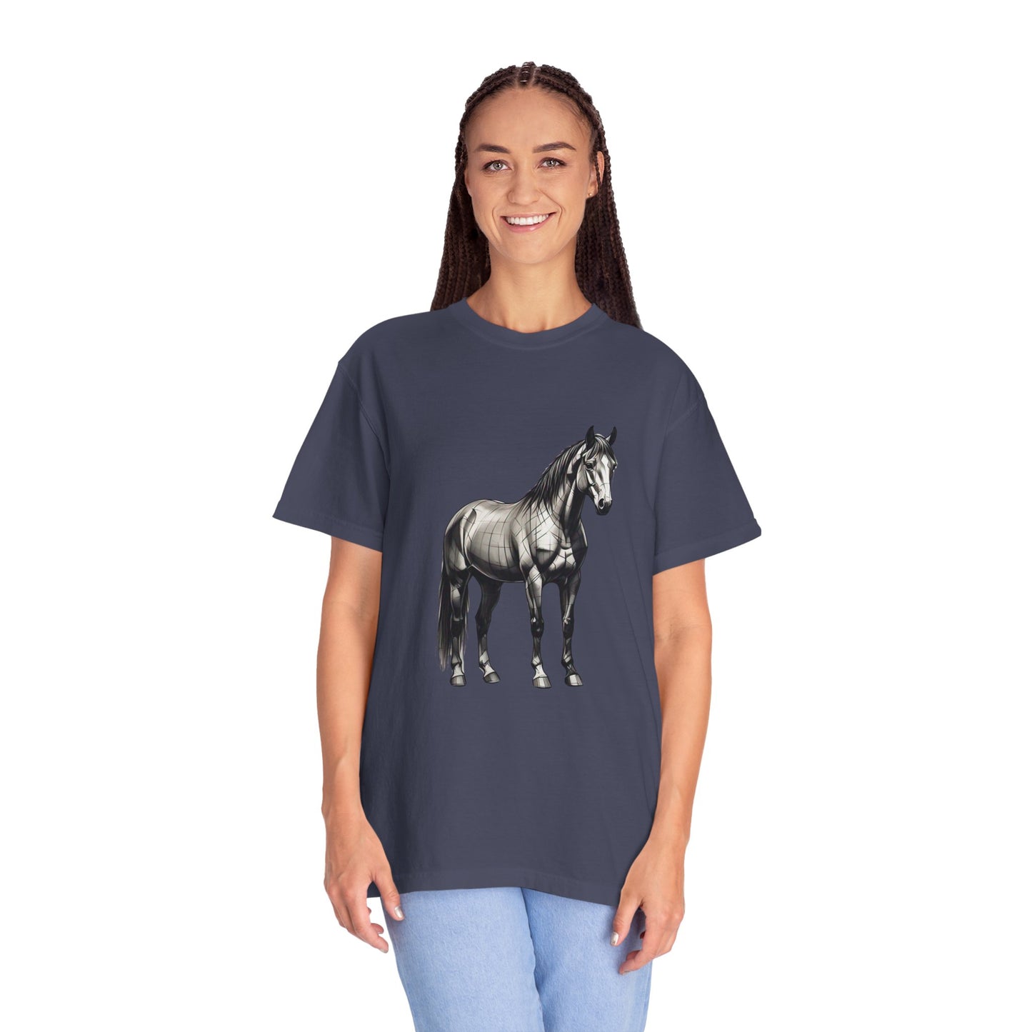 Equestrian Vibe Unisex Garment-Dyed T-Shirt - Horse Design