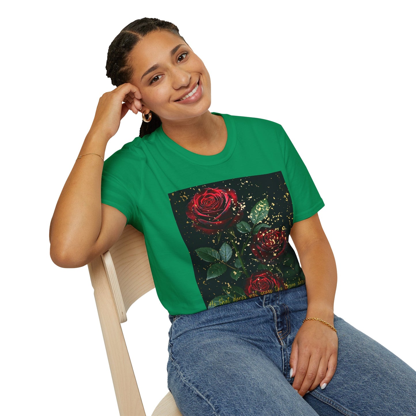 Elegant Rose Graphic T-Shirt - Inspirational Quote Design