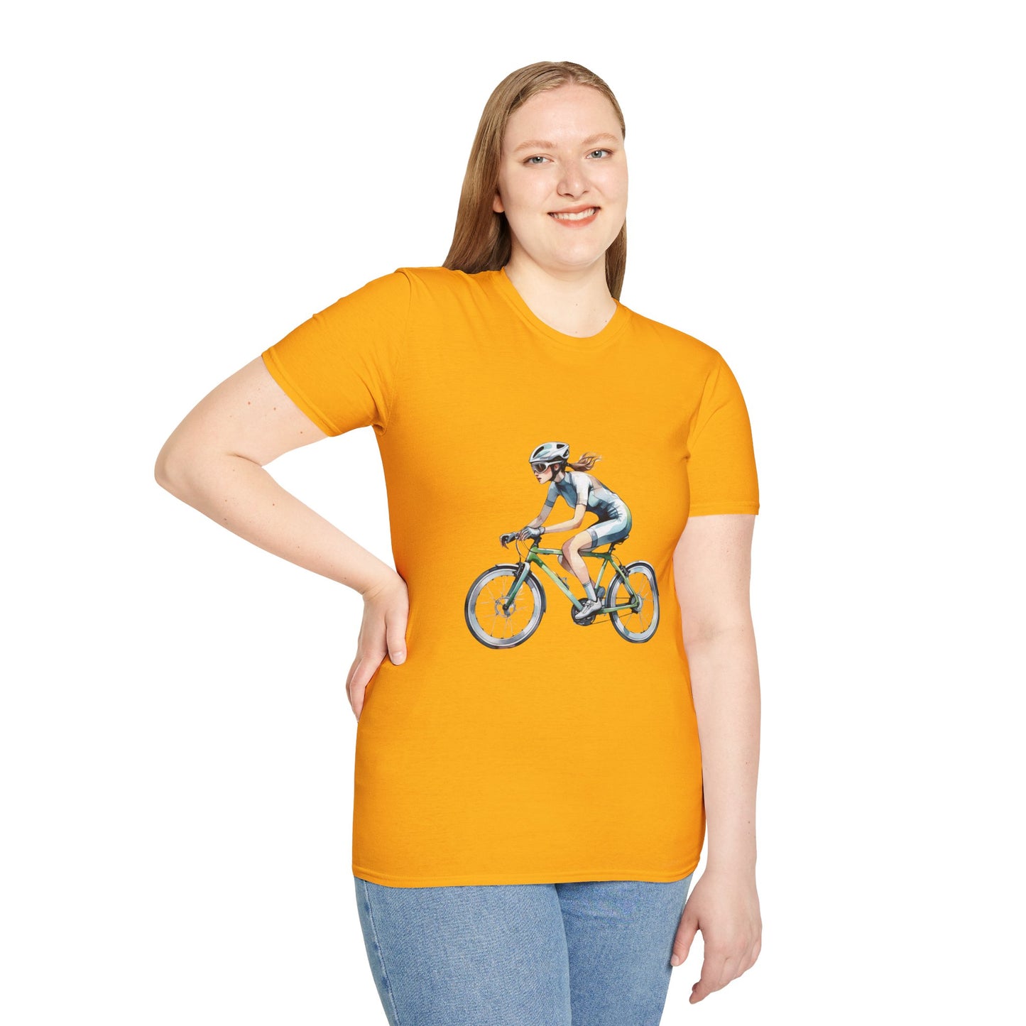 Cycling Enthusiast Softstyle T-Shirt – Sporty Graphic Tee for Bikers
