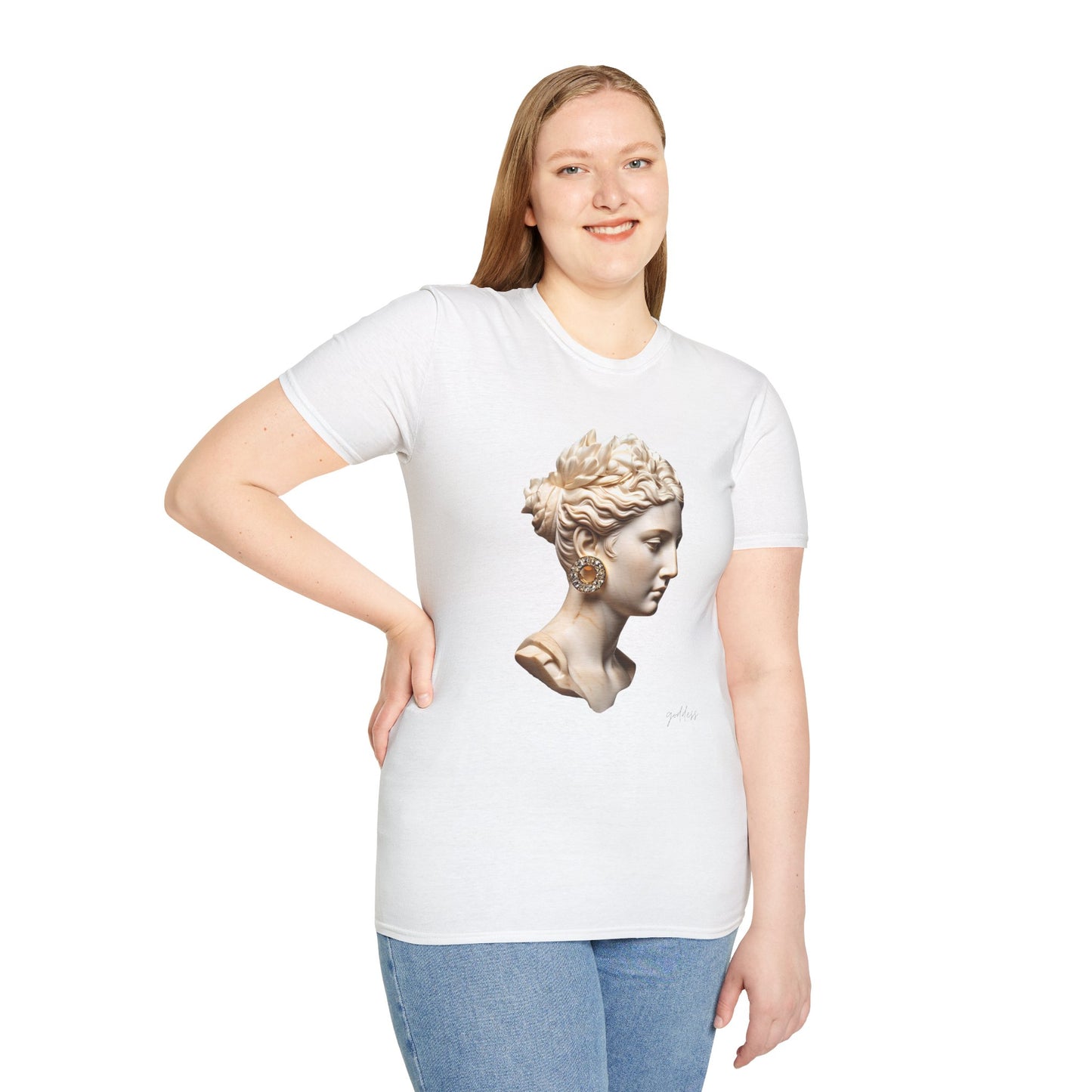 Classical Art Softstyle T-Shirt - Elegant Athena Design