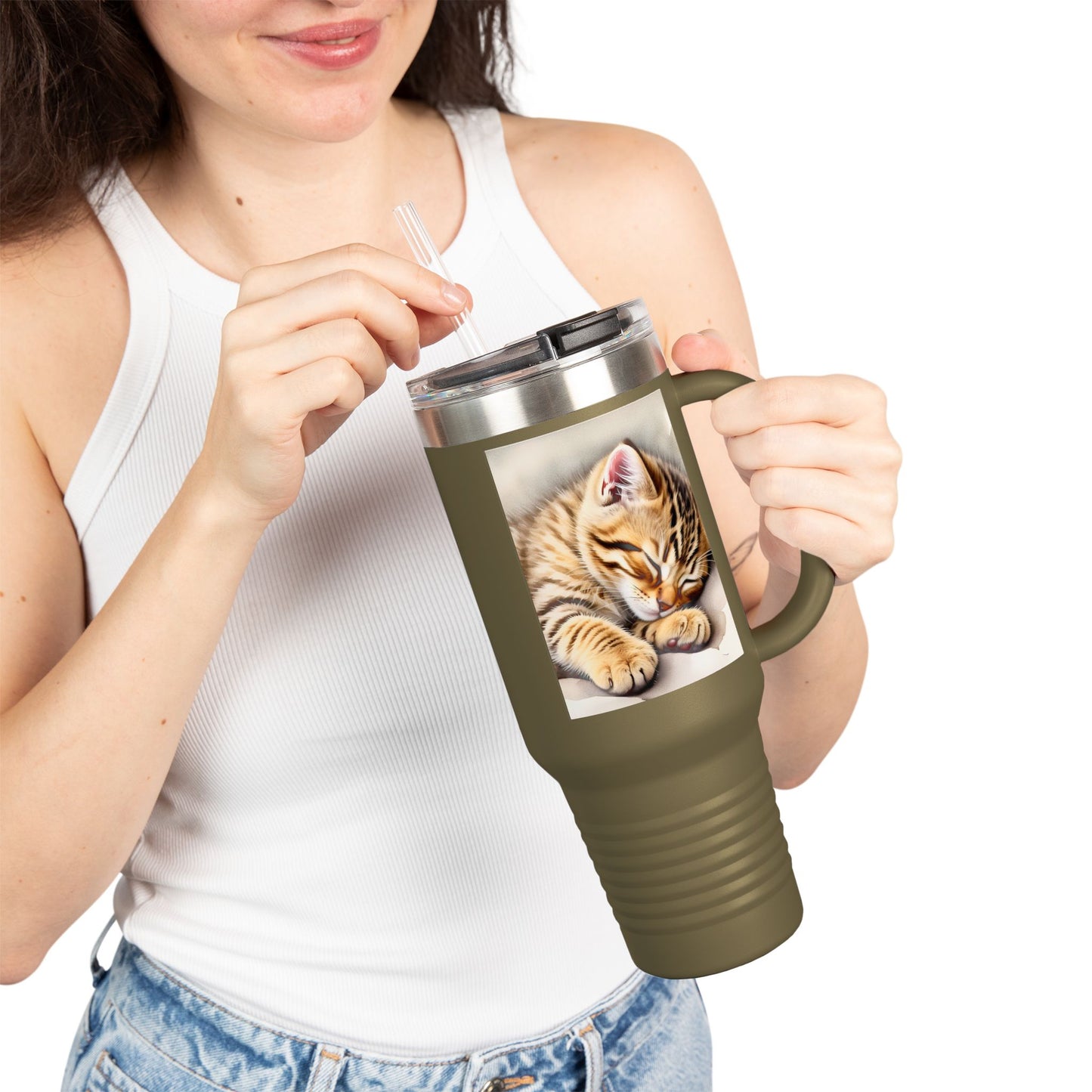 Cozy Cat Insulated Travel Mug - 40oz | Perfect for Cat Lovers