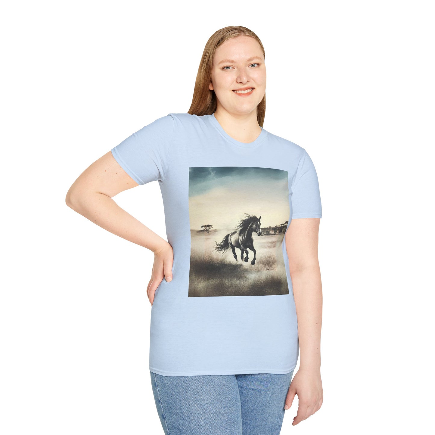 Majestic Horse Unisex Softstyle T-Shirt - Nature Inspired Graphic Tee