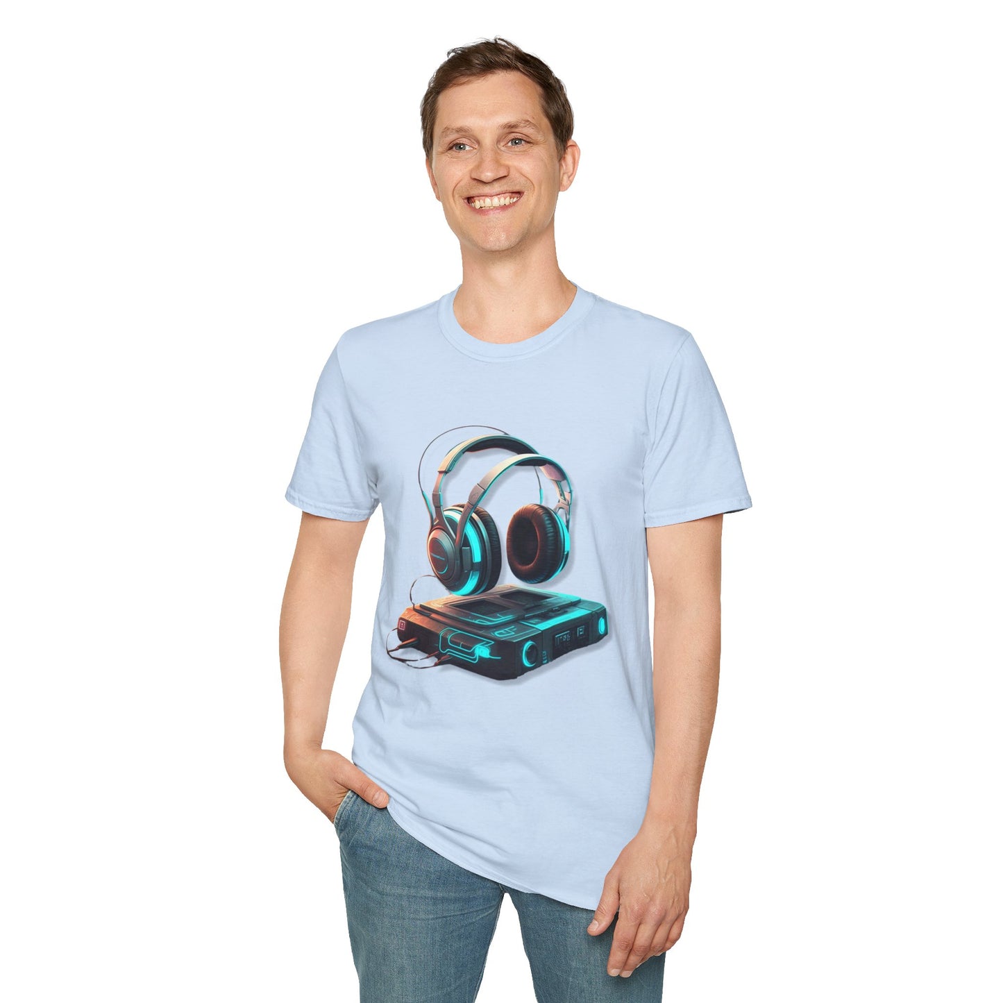 Retro Headphones Graphic Unisex Softstyle T-Shirt