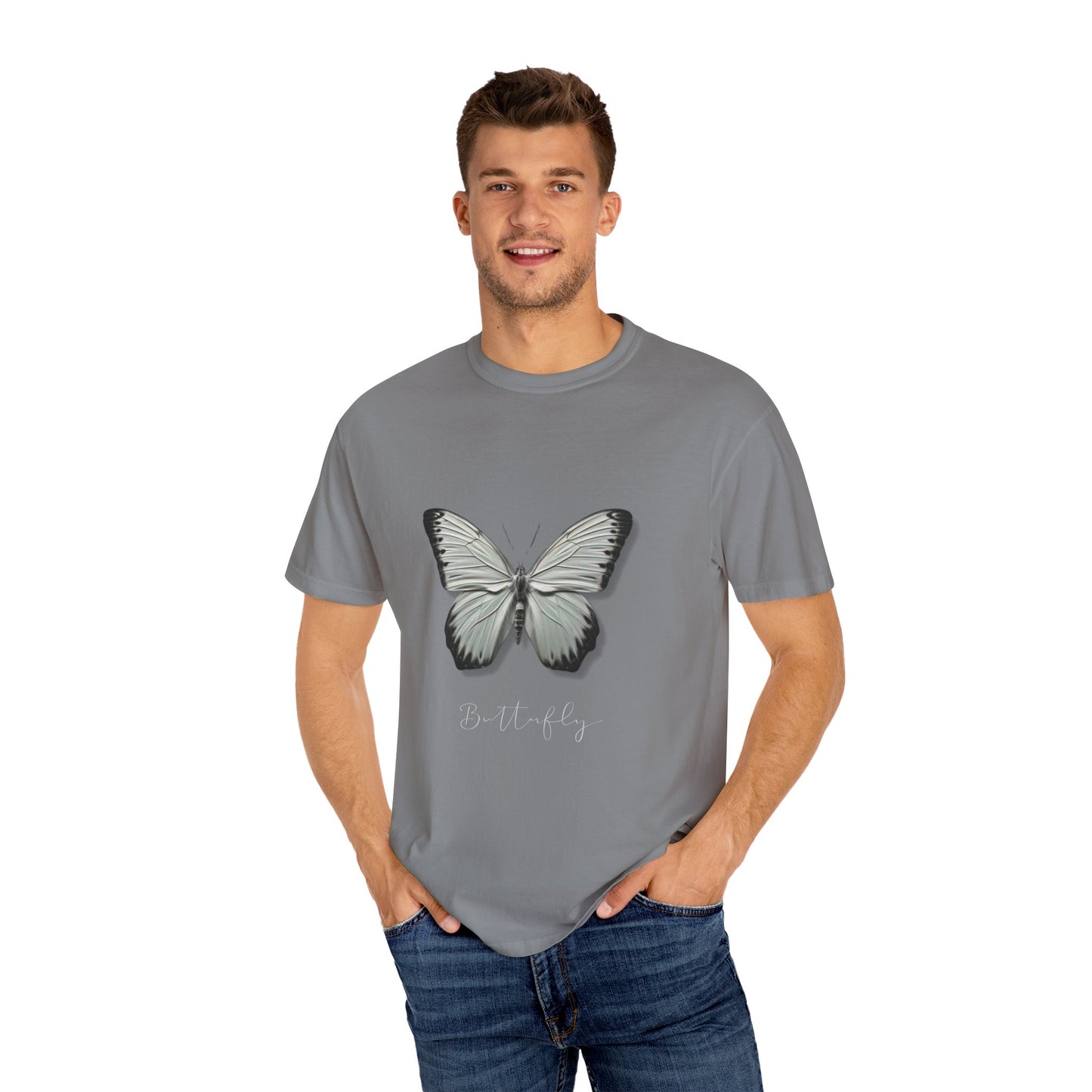 Butterfly Unisex Garment-Dyed T-Shirt – Nature-Inspired Casual Wear