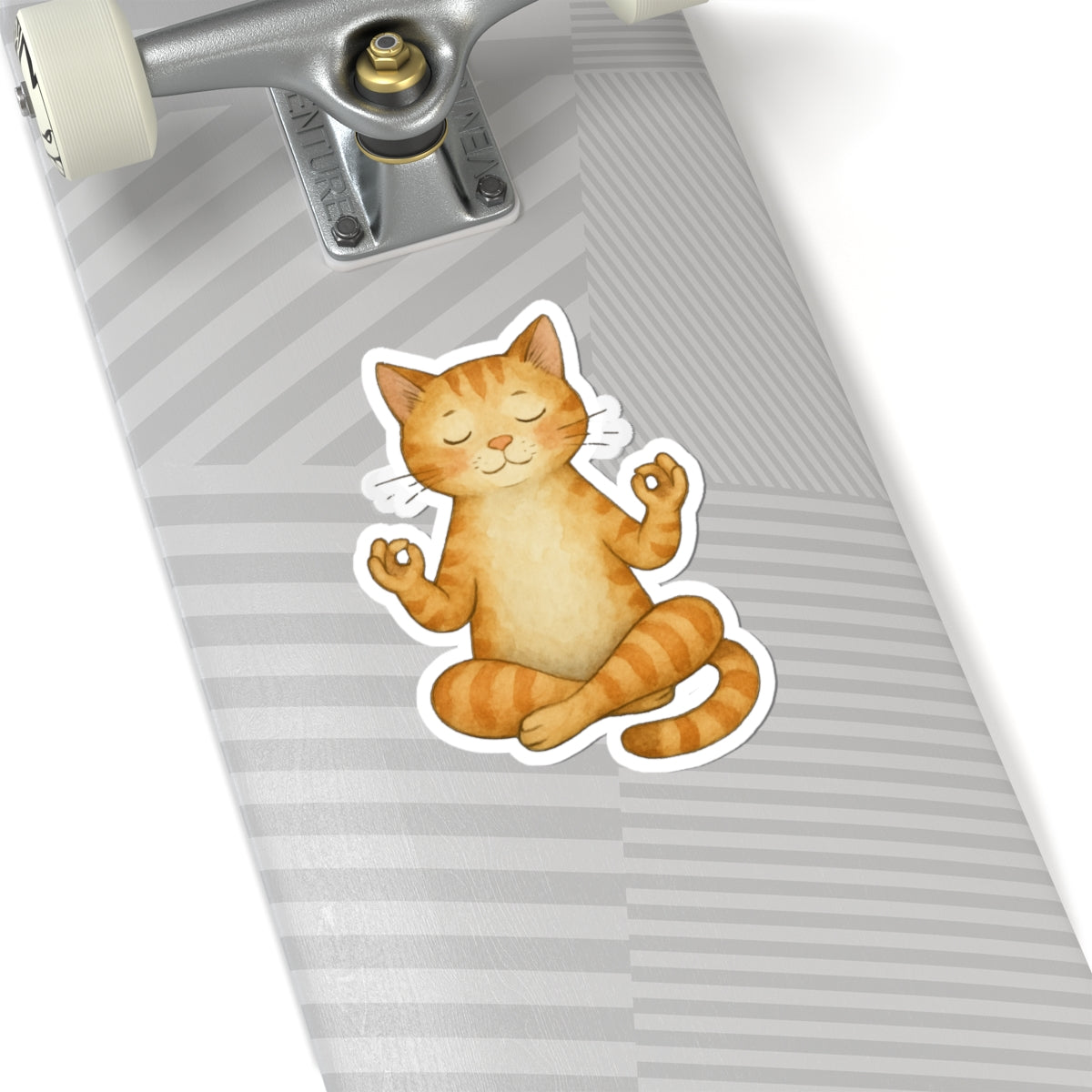 Meditating Cat Kiss-Cut Stickers | Cute Cat Design for Cat Lovers | Perfect for Laptops, Water Bottles, and Gift Wrapping