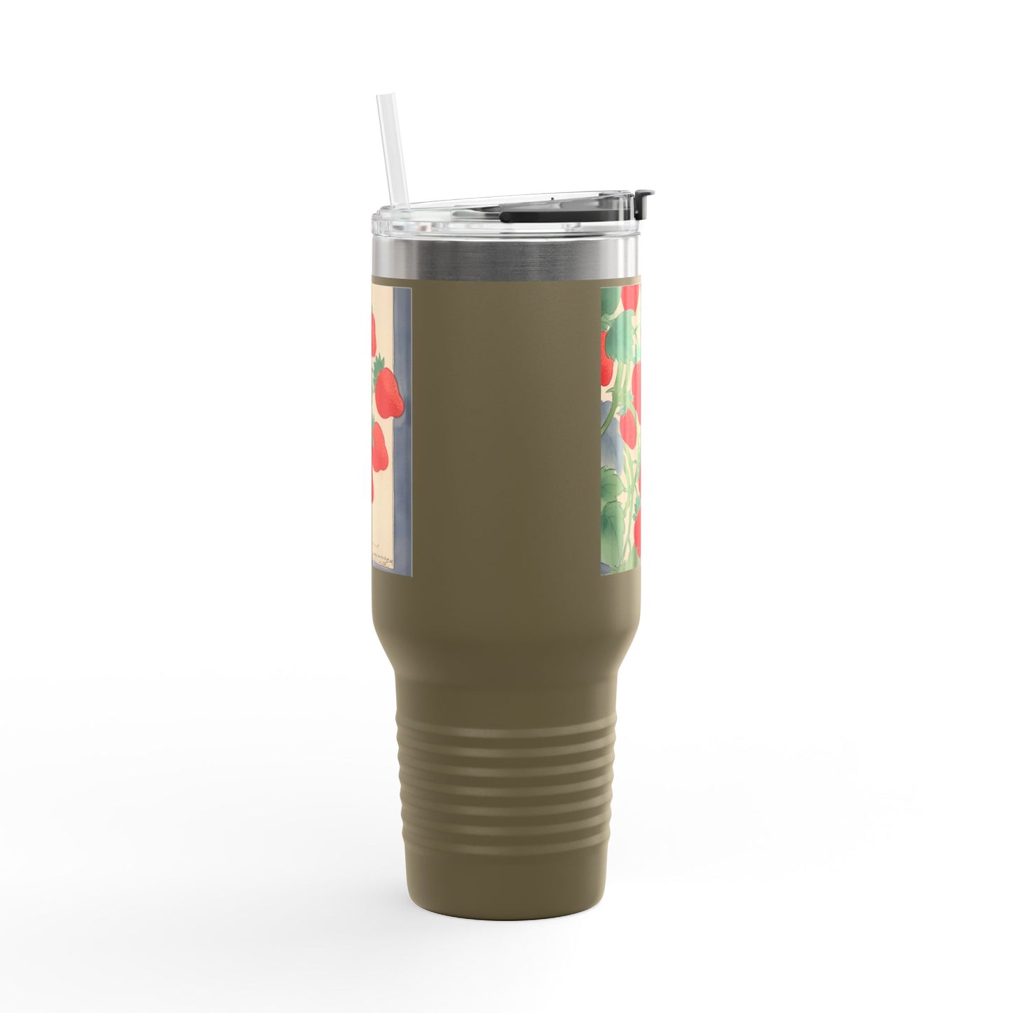 Strawberry Floral Insulated Travel Mug - 40oz