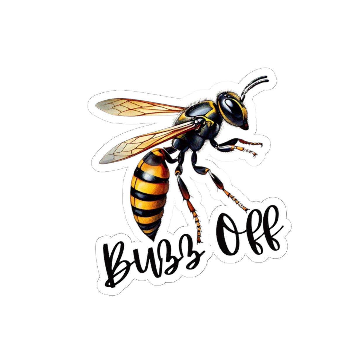 Buzz Off Bee Kiss-Cut Stickers - Fun, Colorful Laptop Decals for Nature Lovers
