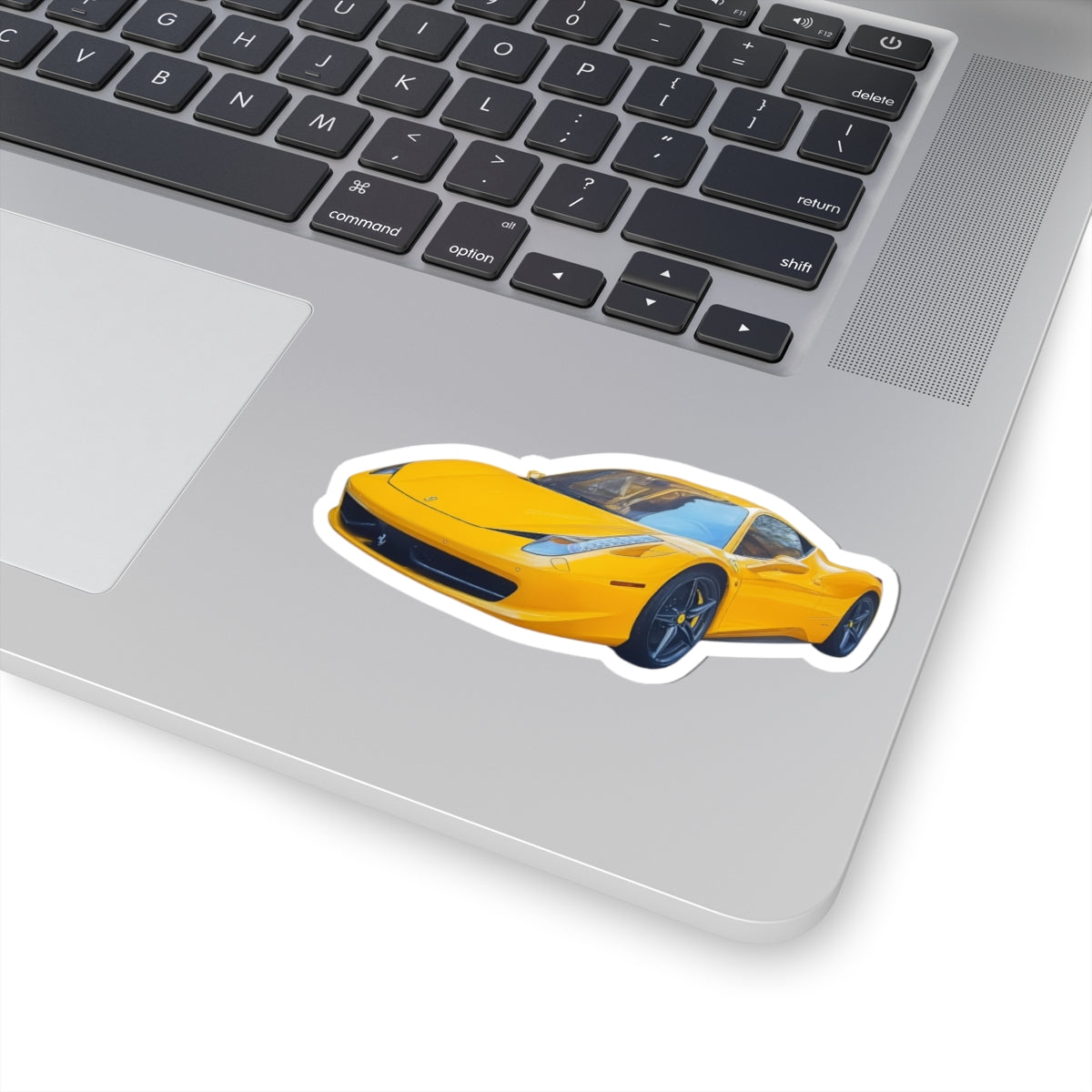 Vibrant Yellow Sports Car Kiss-Cut Stickers - Perfect for Car Enthusiasts