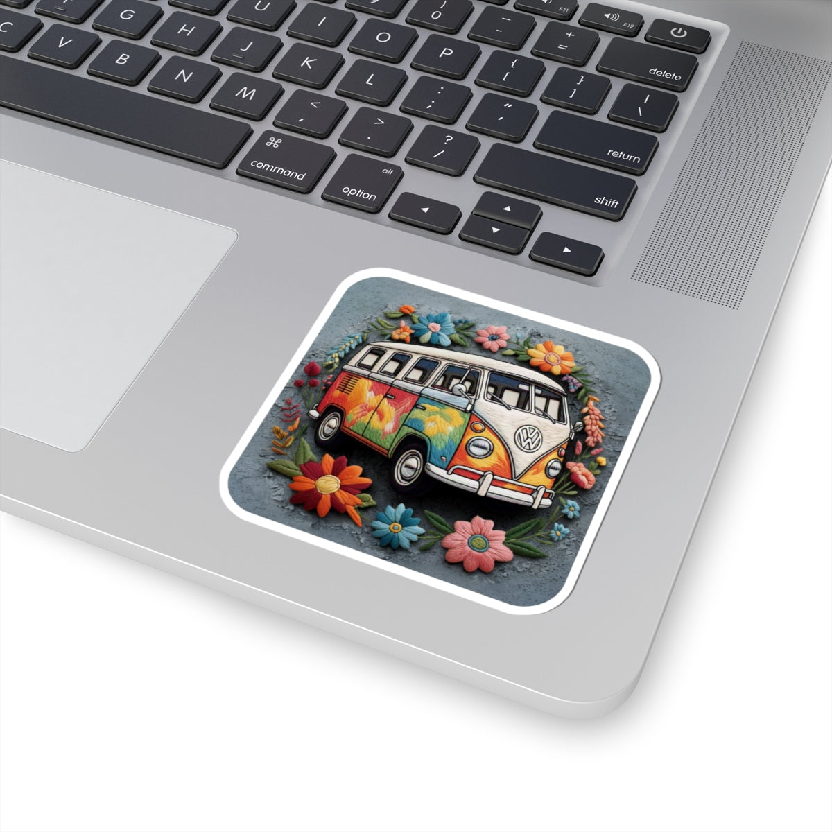 Bohemian VW Bus Kiss-Cut Stickers | Floral Vintage Van Decals for Laptop & Scrapbooking
