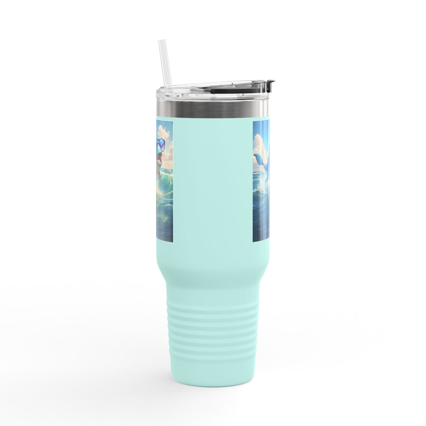 Funny Whale Insulated Travel Mug - 40oz Tumbler with Straw - Perfect for Outdoor Adventures and Gifts