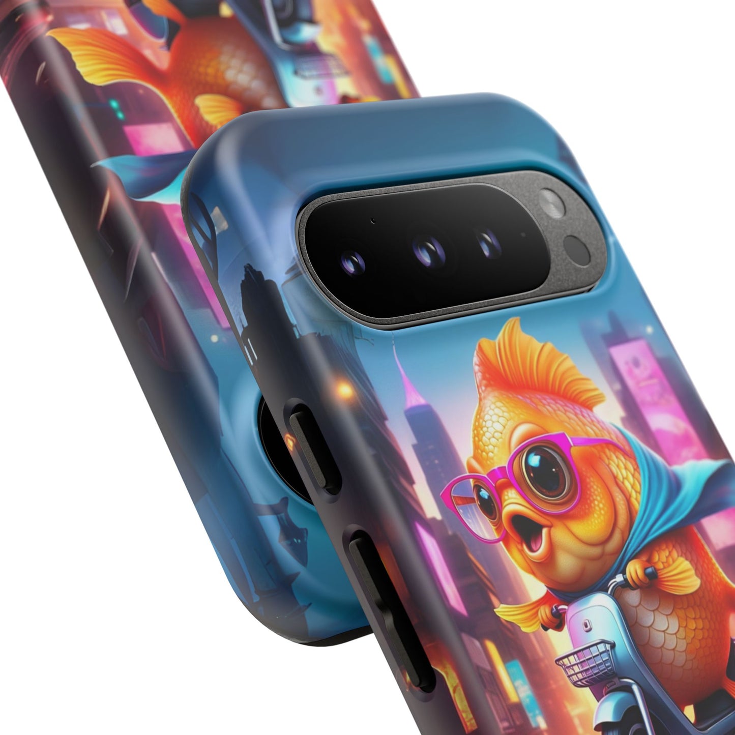 Adventures of Miss Goldfish Phone Case - Fun & Colorful Tough Cover for Fish Lovers