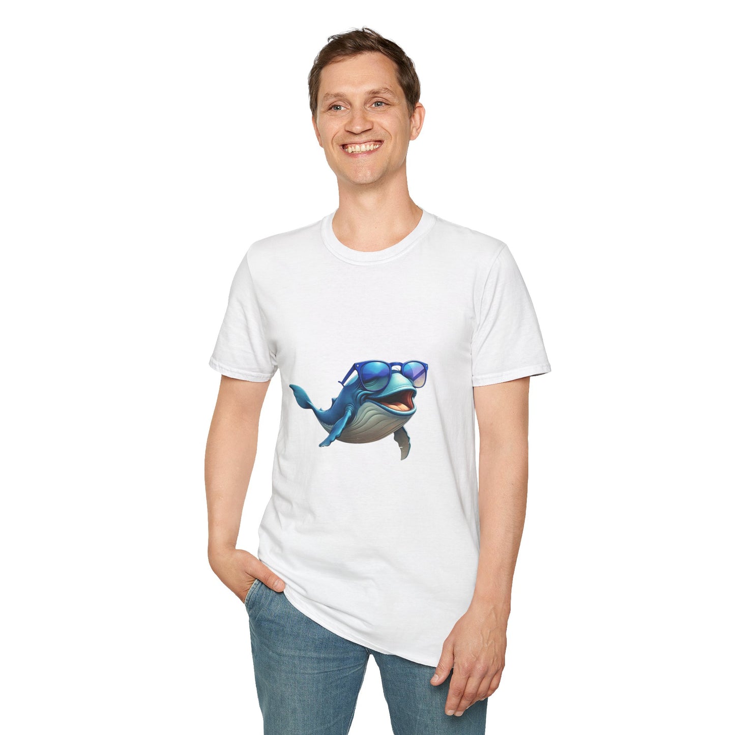 Cool Sunglasses Whale Unisex Softstyle T-Shirt