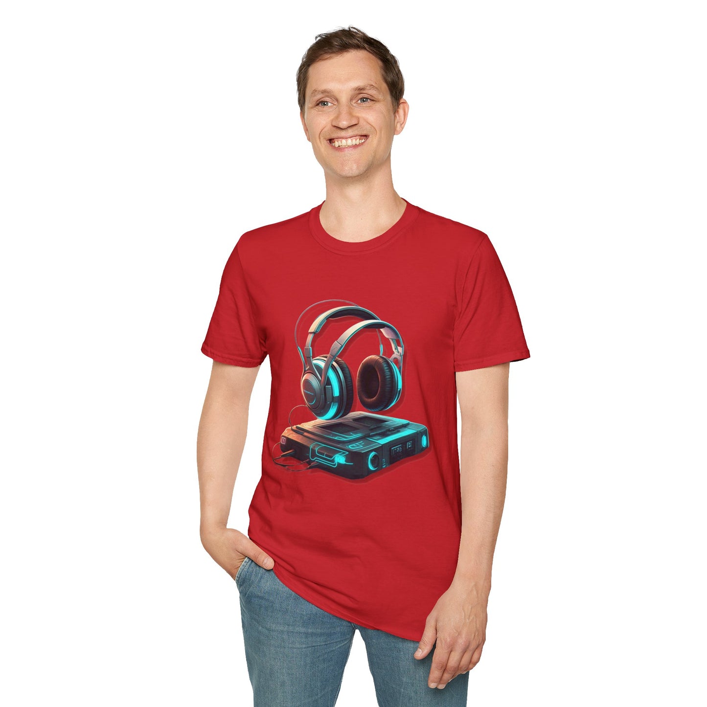 Retro Headphones Graphic Unisex Softstyle T-Shirt