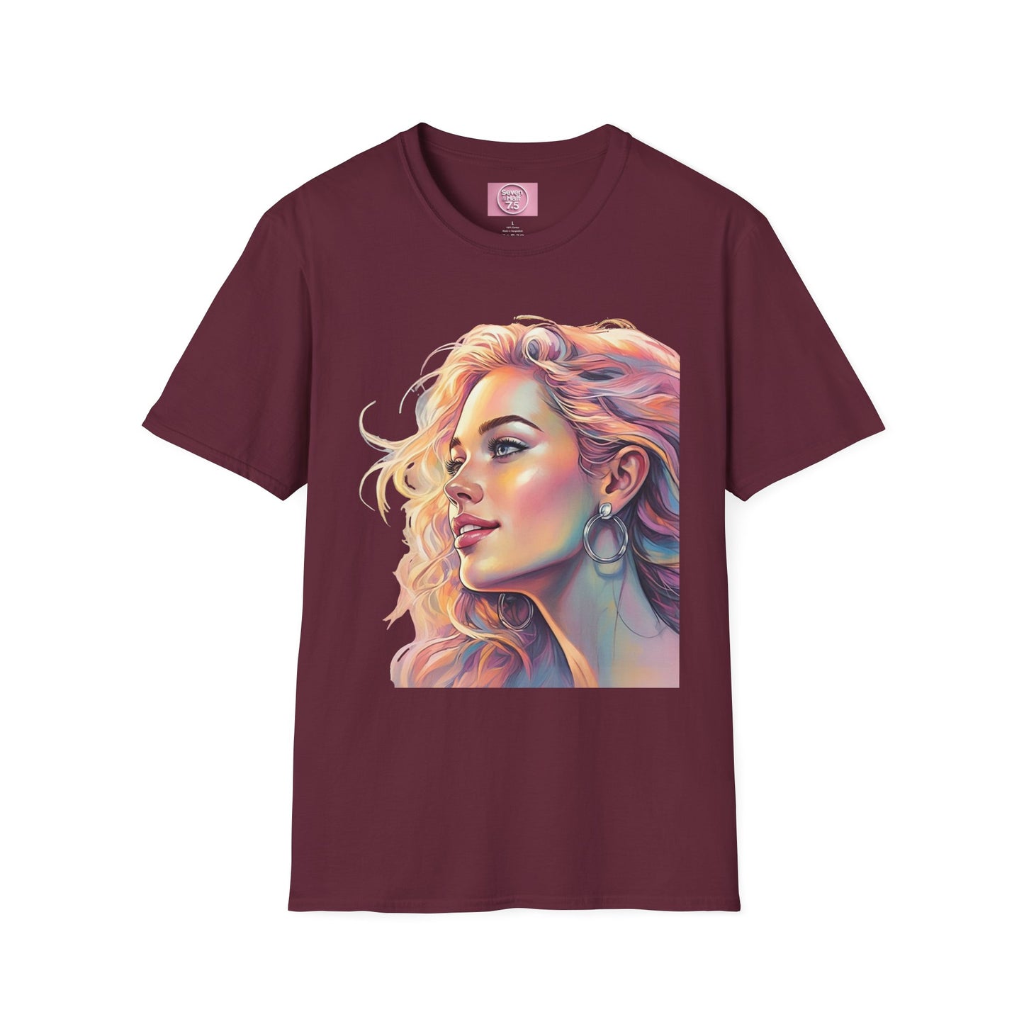 Artistic Women's Portrait T-Shirt - Women's Softstyle Tee for Creative Souls