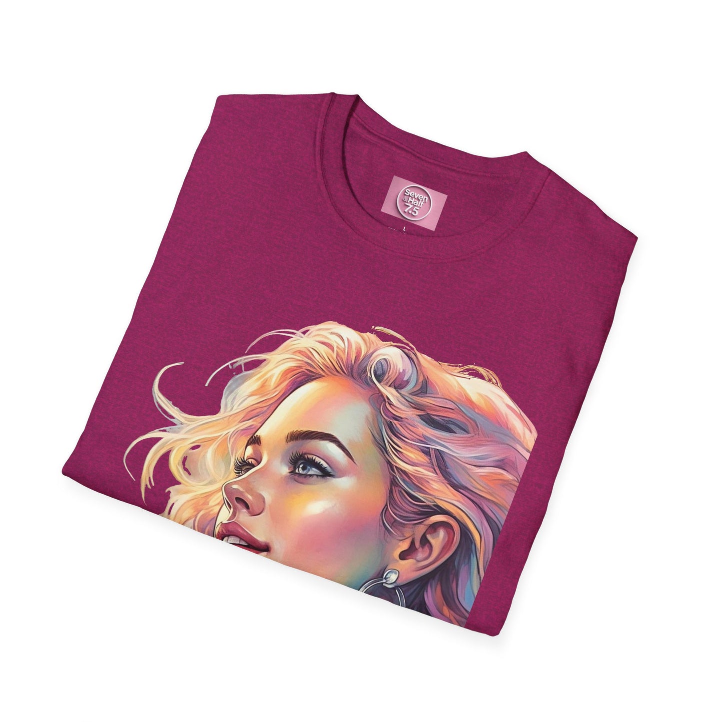 Artistic Women's Portrait T-Shirt - Women's Softstyle Tee for Creative Souls