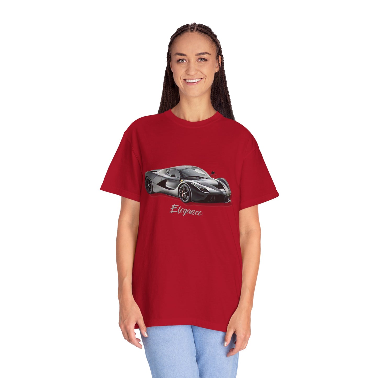 Elegant Car Graphic Unisex Garment-Dyed T-Shirt