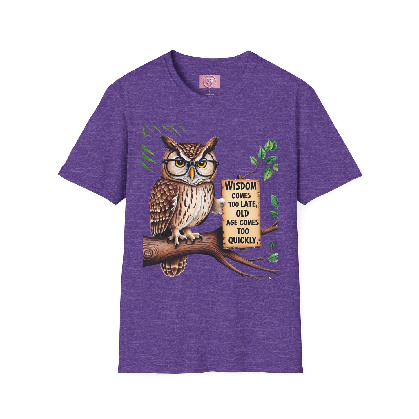 Wisdom Owl Unisex Softstyle T-Shirt - Inspirational Nature Tee