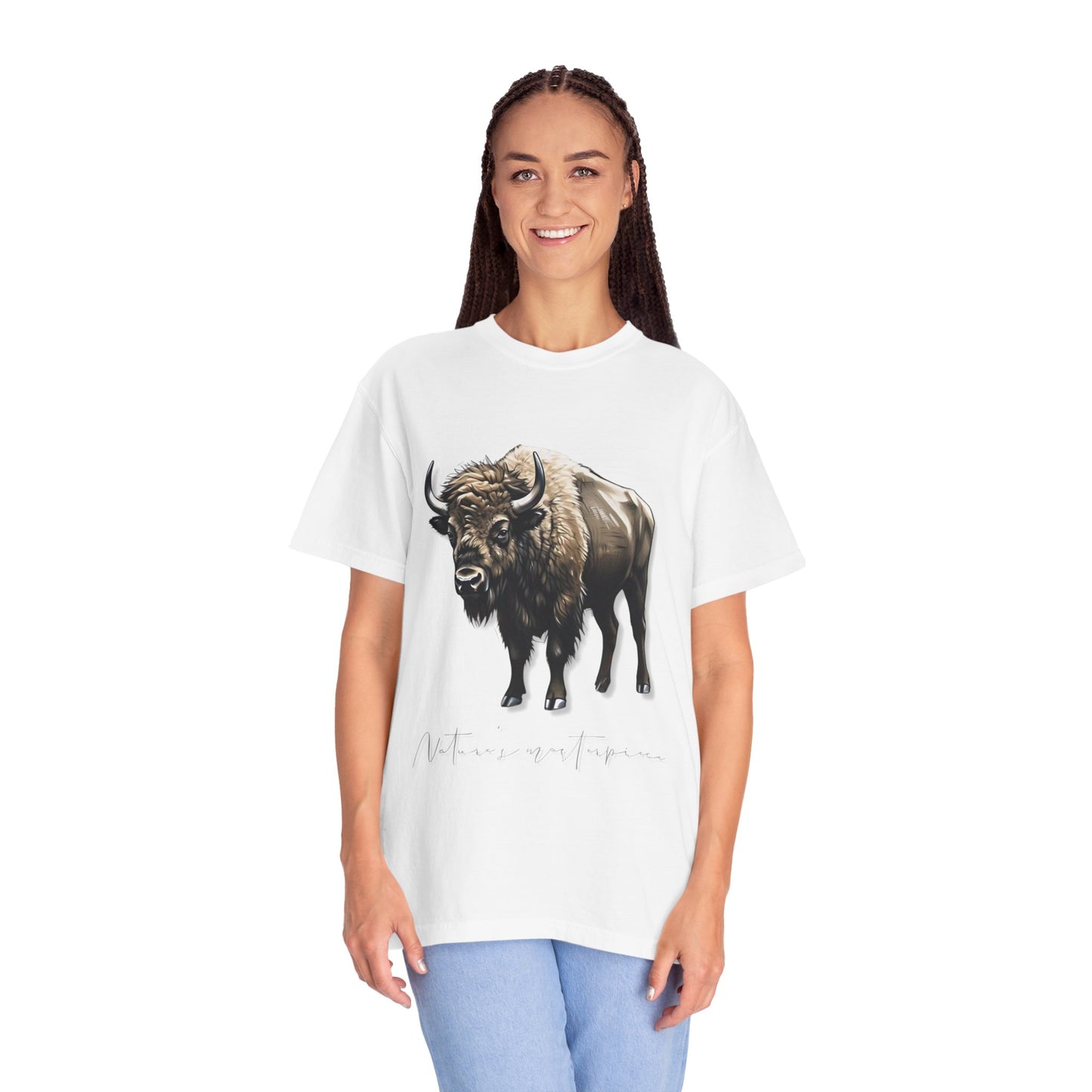Nature-Inspired Buffalo Unisex T-Shirt - Garment-Dyed Design
