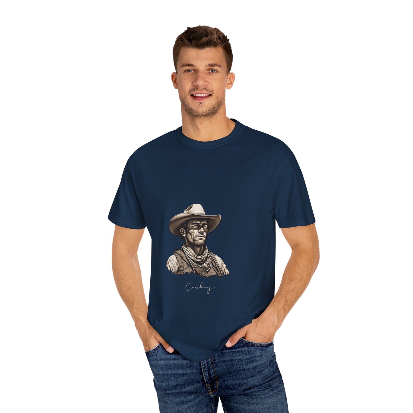 Rustic Cowboy Graphic T-Shirt for Western Aficionados